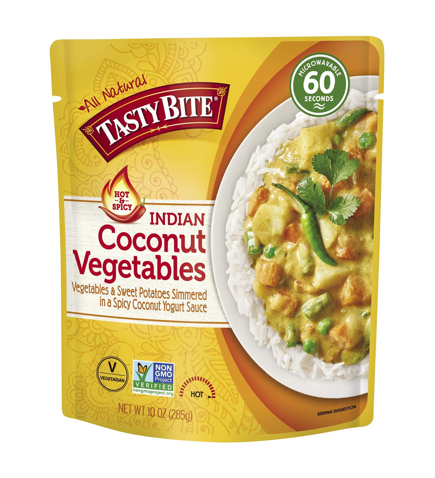 Hot & Spicy Coconut Vegetables - Tasty Bite 10oz (Pack of 6) | Ready to Eat Indian Entree - Buy Online on GoSupps.com