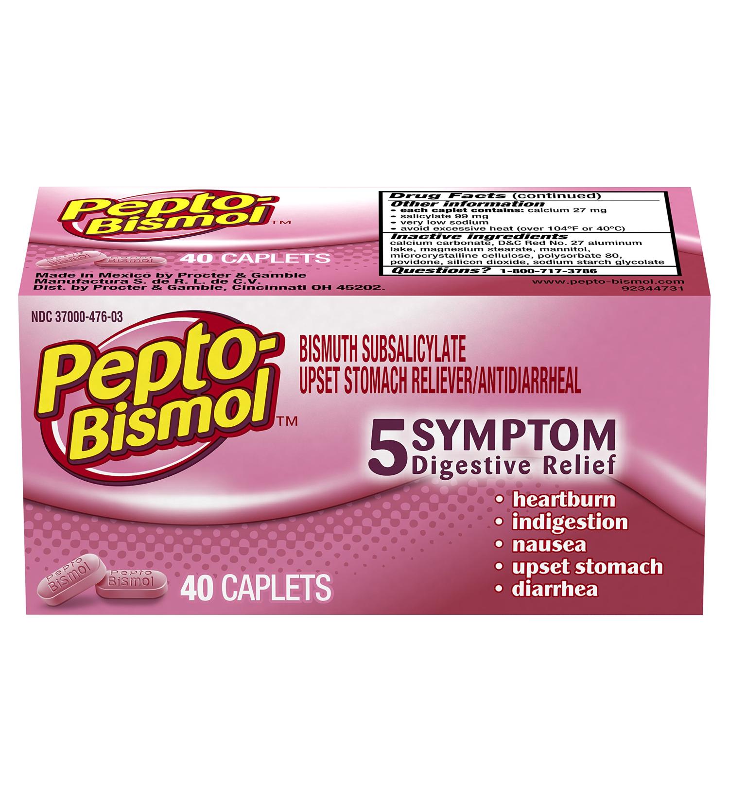 Pepto-Bismol Caplets 40 Count - Buy Online on GoSupps.com