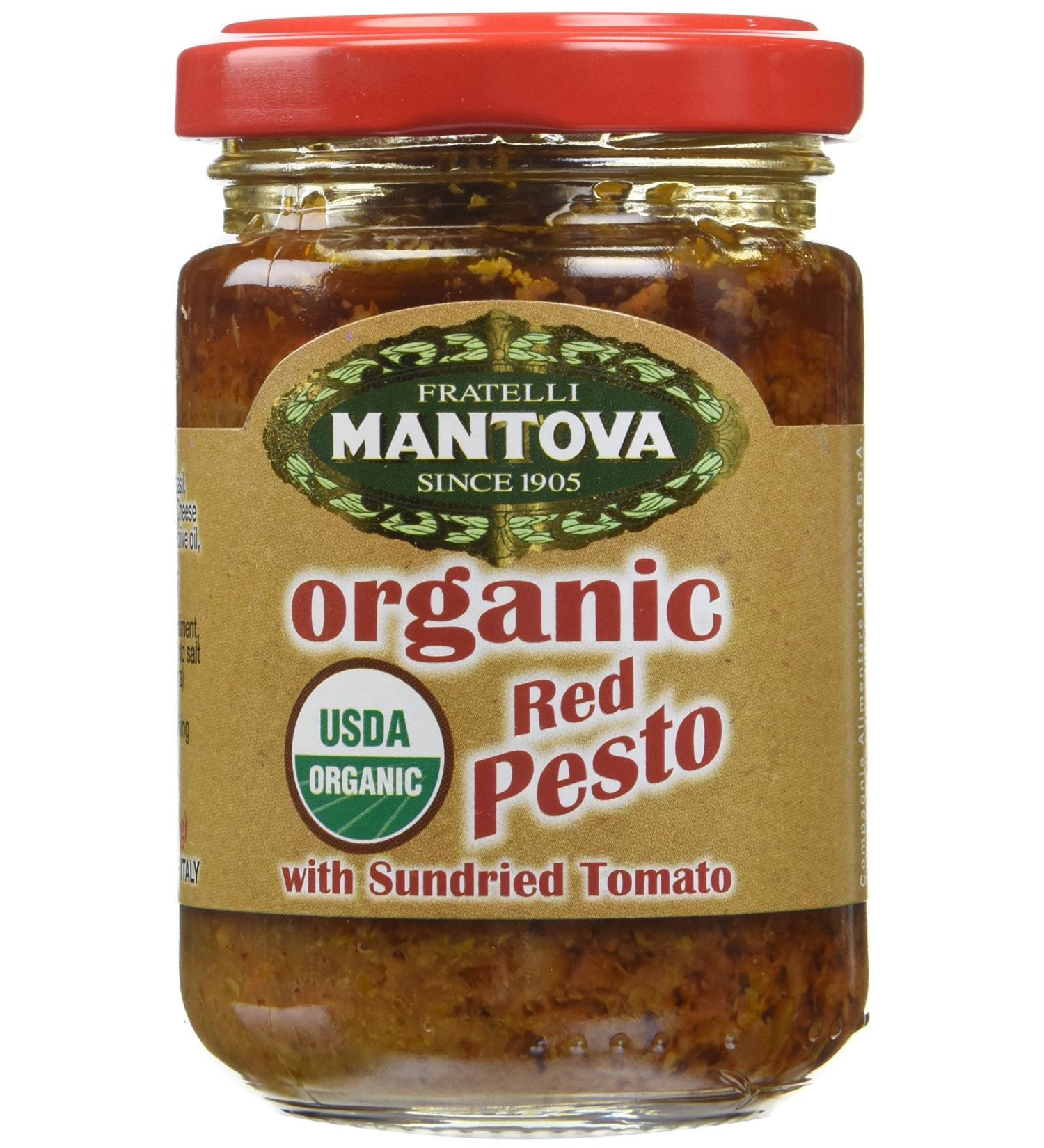 Organic Red Pesto with Sundried Tomato - 4.6 oz by Mantova - Buy Online on GoSupps.com