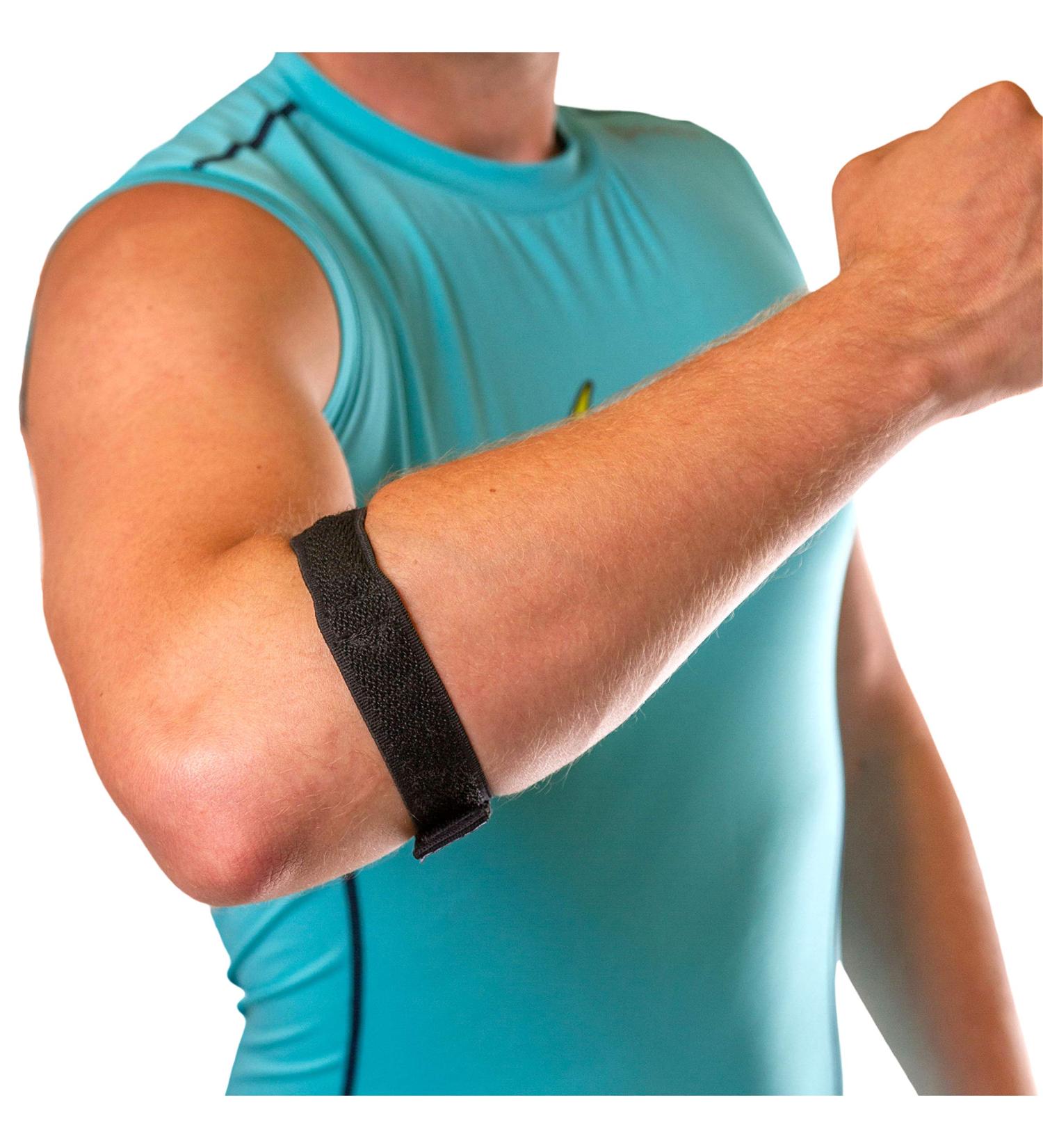 BraceAbility Epicondylitis Brace - Arm Compression Support Band for Medial/Lateral Epicondyle Pain & Tendonitis - Unisex (One Size) - Buy Online on GoSupps.com