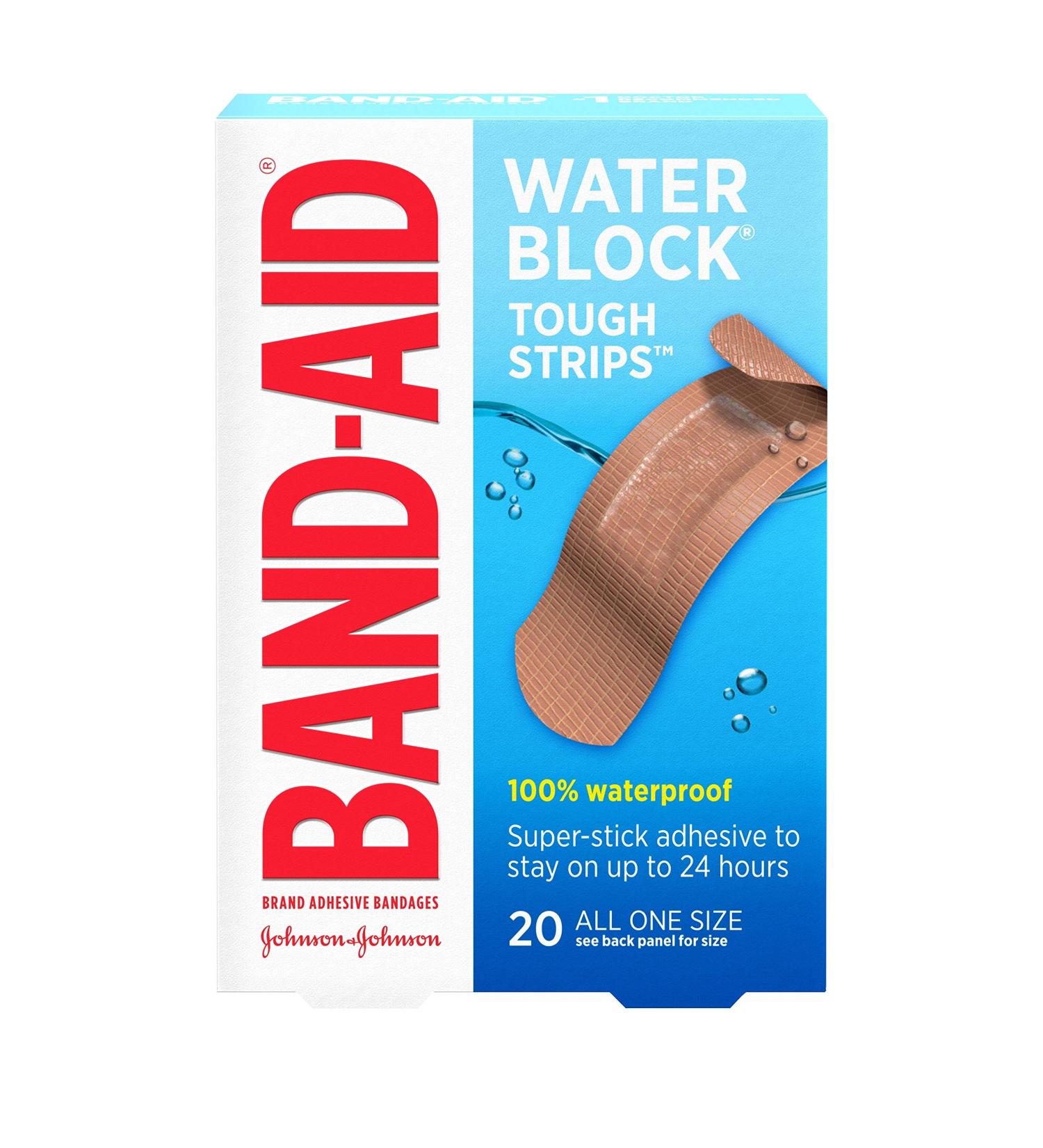 Band-Aid Waterproof Tough Adhesive Bandages - 20 Count, All One Size - Buy Online on GoSupps.com