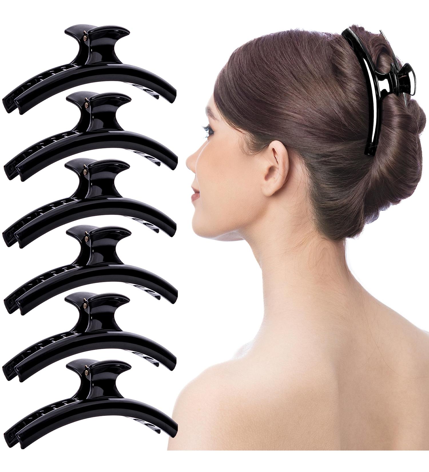 Buy RC ROCHE 6 Pieces Non-Slip Butterfly Hair Clips - Large Black | Firm Grip Hair Accessories for All Hair Types - Buy Online on GoSupps.com