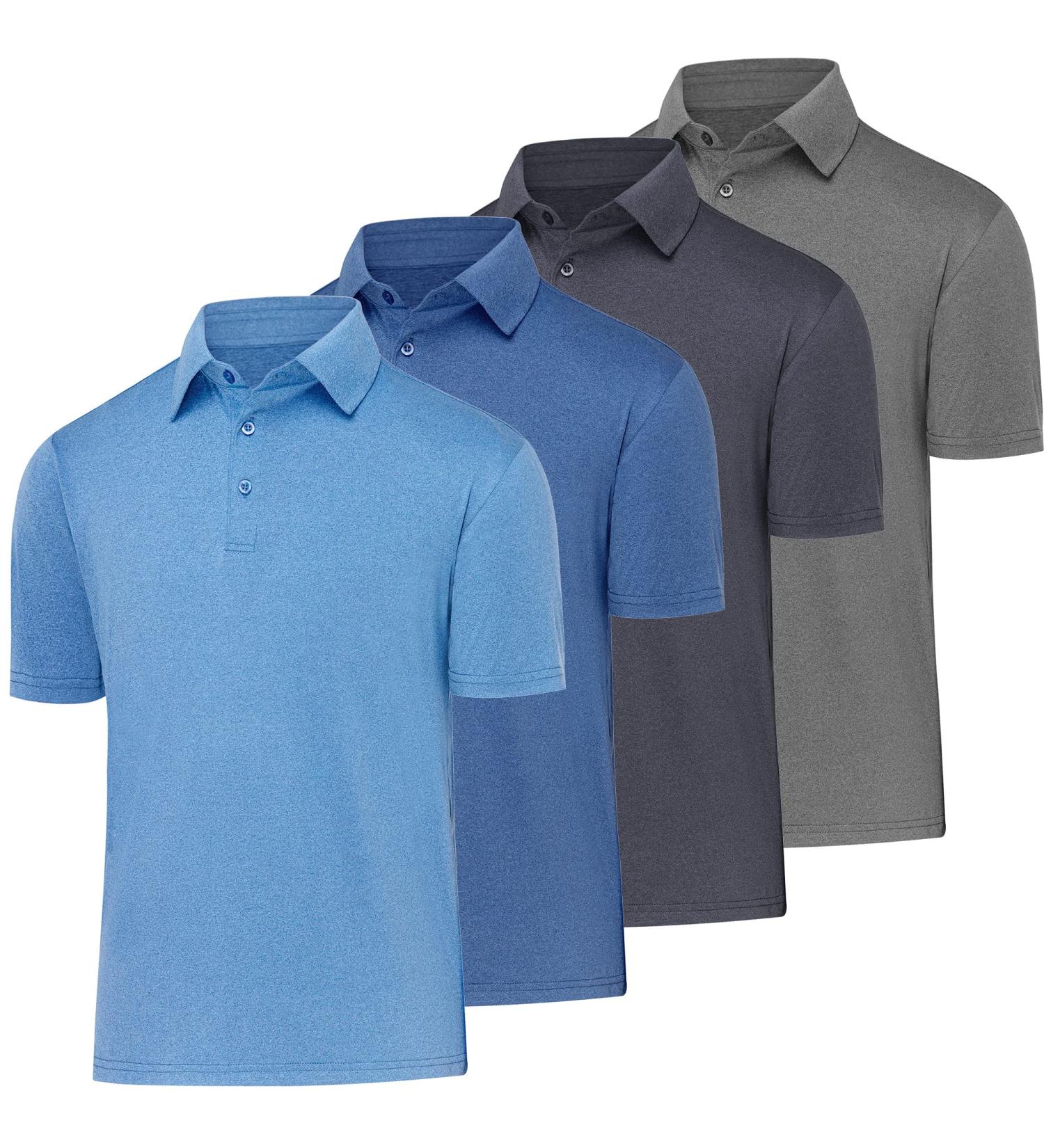 BALENNZ Men's Golf Polo 4-Pack: Quick-Dry Moisture-Wicking Athletic Shirts - Buy Online on GoSupps.com