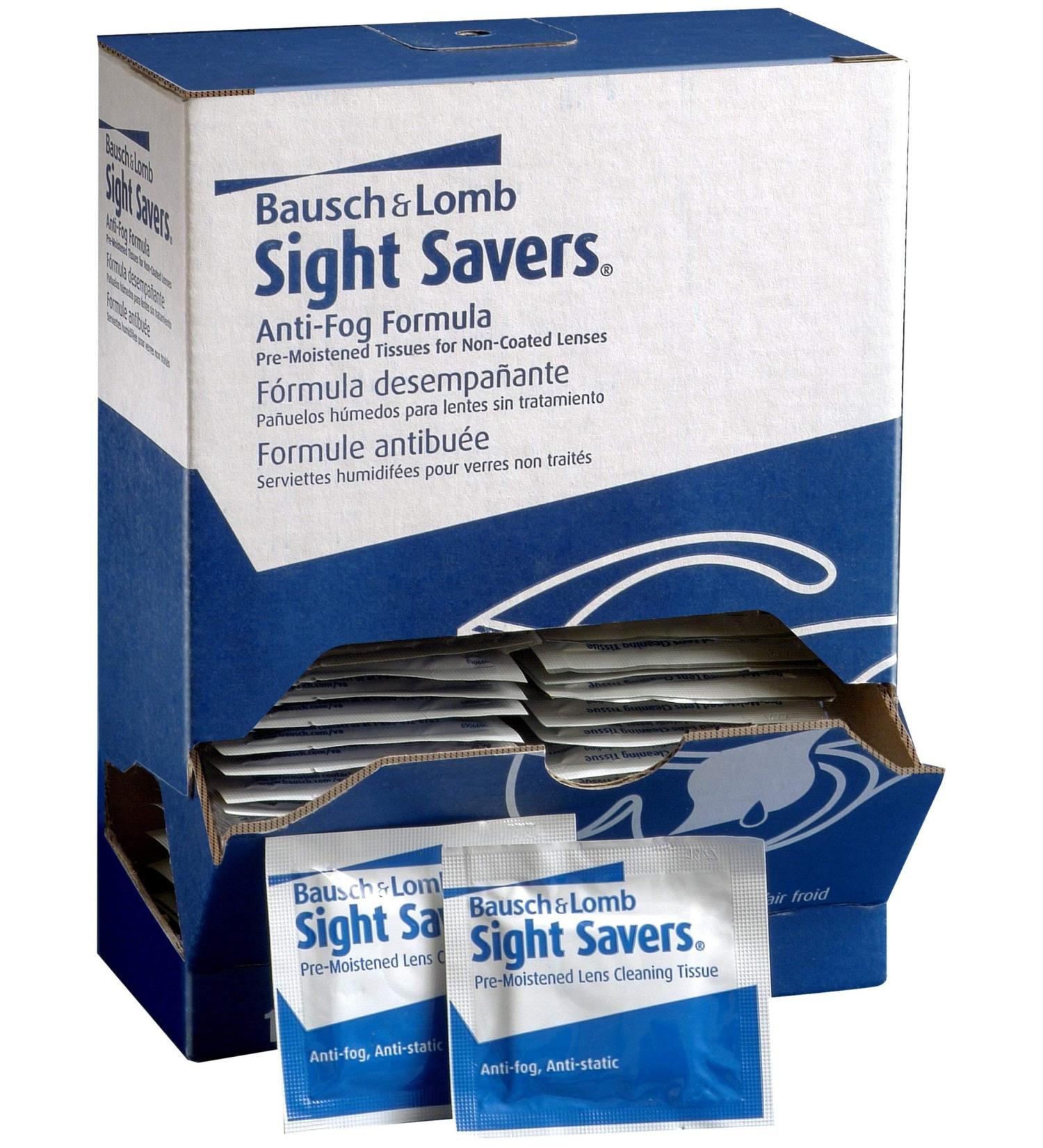 Bausch & Lomb Sight Savers Lens Cleaning Wipes Pre-Moistened Tissues Anti-Fog Cleans Glass and Plastic