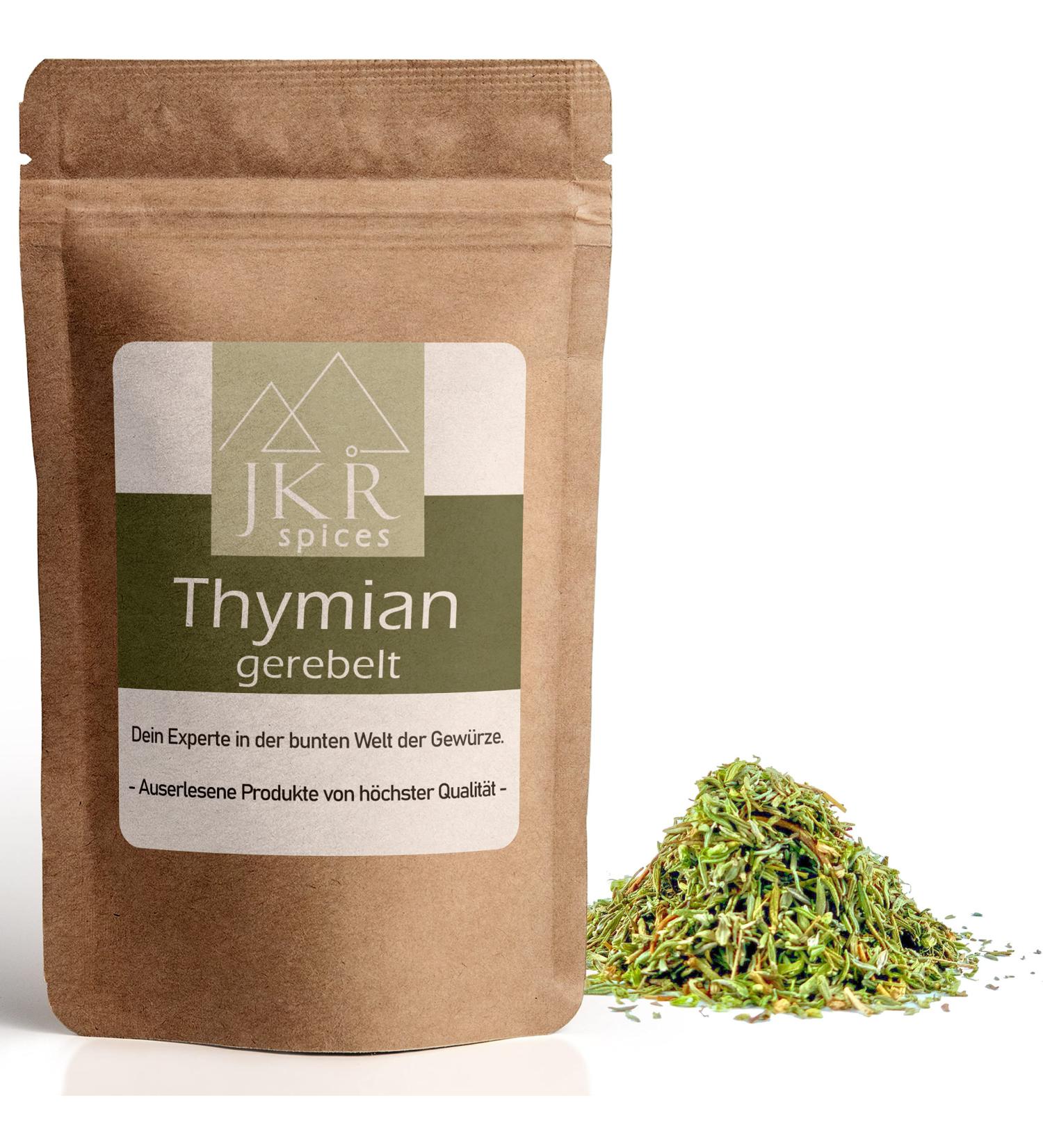  JKR Spices JKR Spices Leveled thyme - gently dried - fine herbs - ideal for cooking or tea - 100% natural without additives - 1000g - Buy Online on GoSupps.com