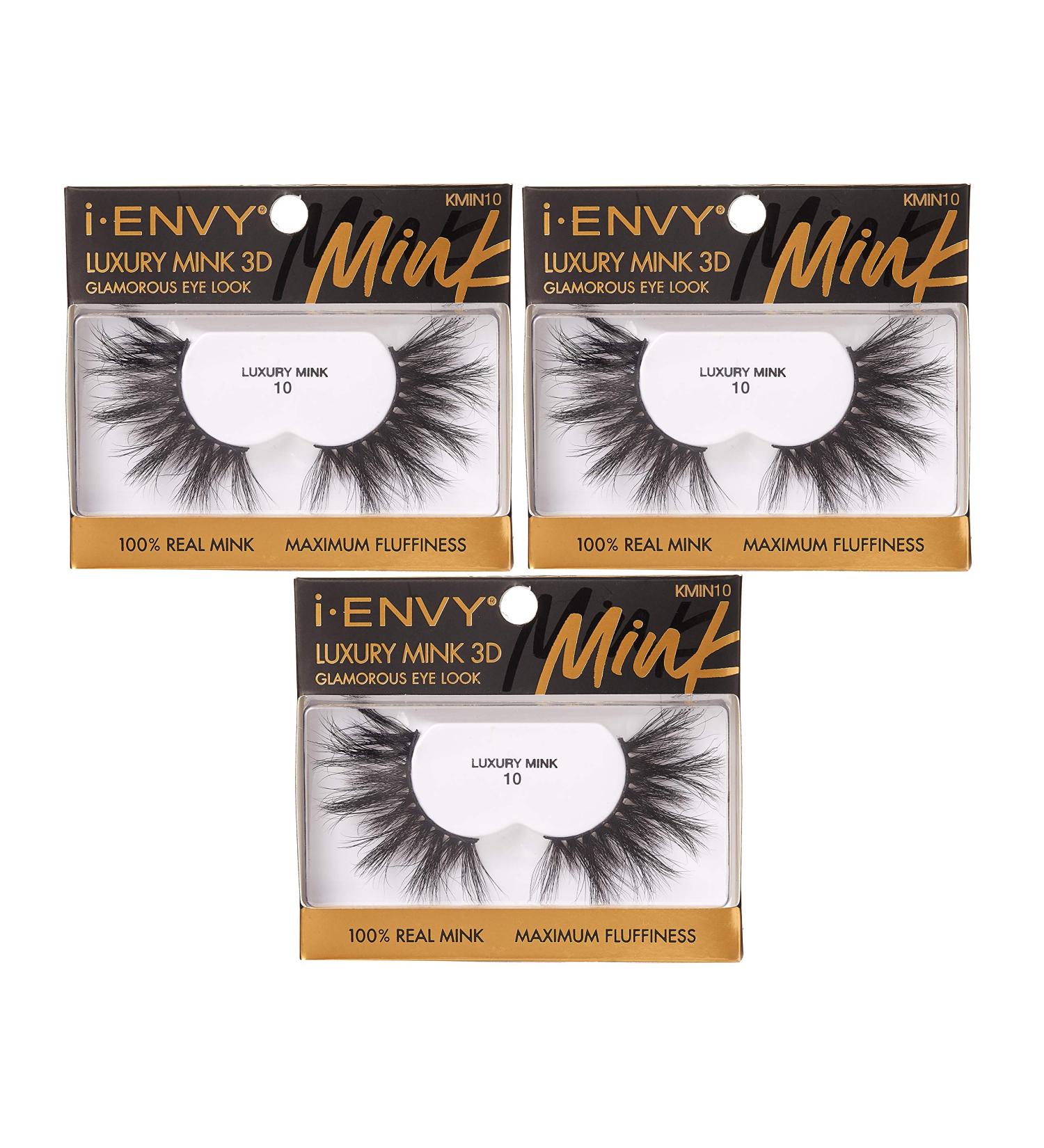 i-ENVY Luxury Mink Collection False Eyelashes - 100% Real Mink - Maximum Fluffiness - 3D Multi-Curl Angle - 3 Pack - Buy Online on GoSupps.com