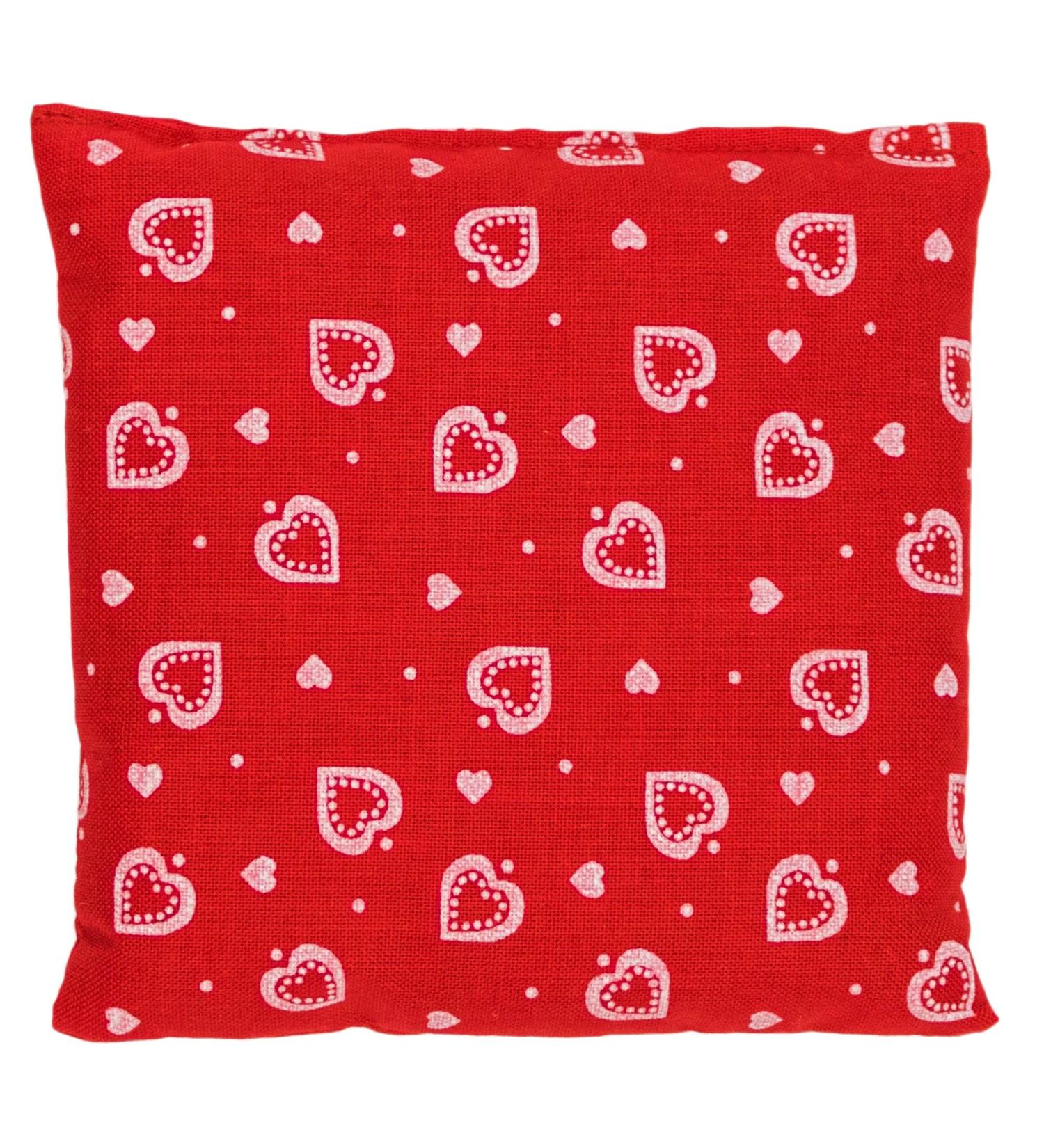 St. Johns Kernel Pillow 12x12cm Hearts-Red | Versatile Heat & Cold Grain Pillow for Comfort - Buy Online on GoSupps.com