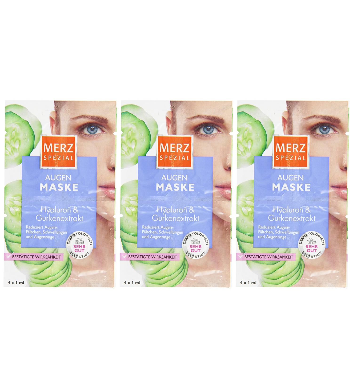 Merz Special Eye Mask with Hyaluronic Acid & Cucumber Extract - Hydrating Treatment (Pack of 3 4x1ml) - Buy Online on GoSupps.com