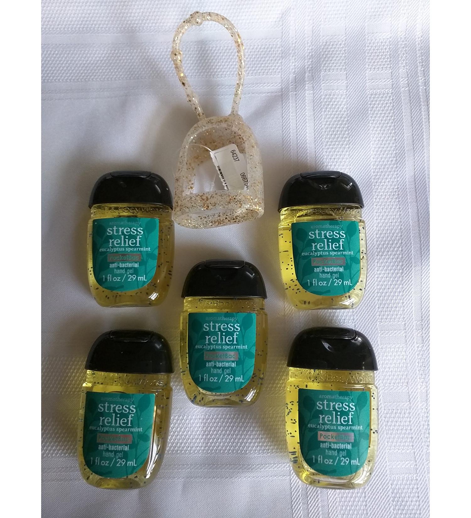 Bath & Body Works Stress Relief Eucalyptus Spearmint PocketBac Hand Gel & Holder - 5 ct Bundle - Buy Online on GoSupps.com