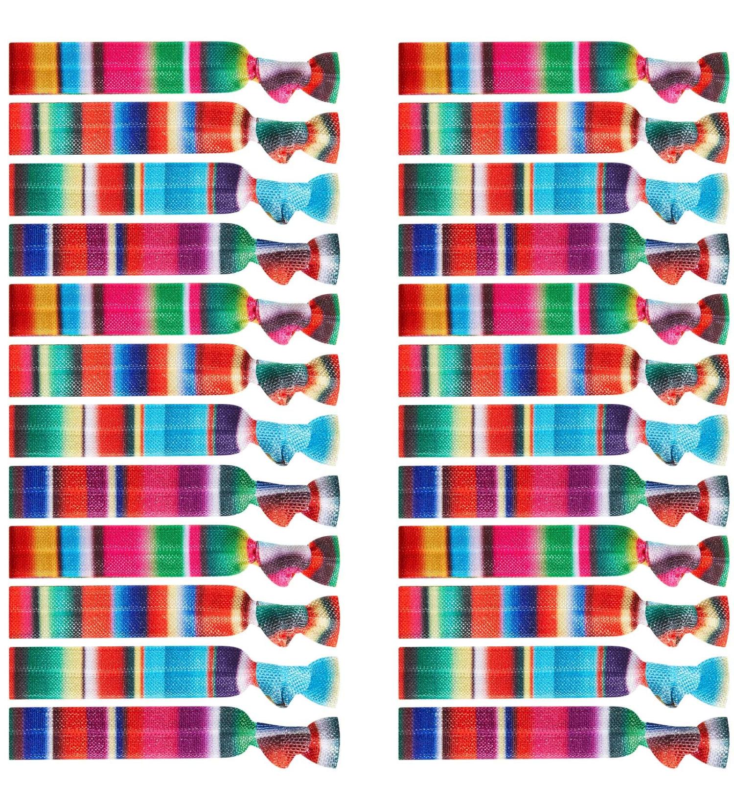 24 Pcs Mexican Hair Ties - Fiesta Ribbon Headbands for Women & Girls - Cinco De Mayo Accessories - Buy Online on GoSupps.com