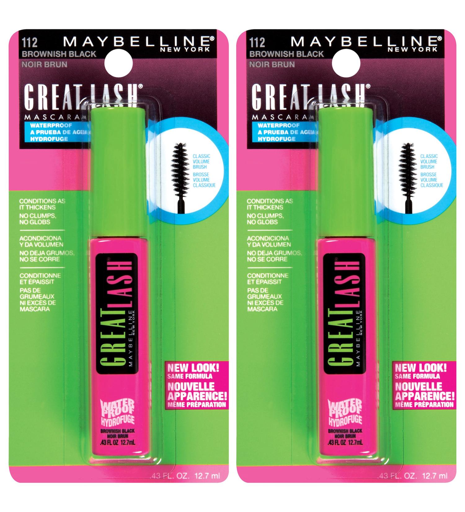 Maybelline New York Great Lash Waterproof Mascara Brownish Black 2 Count - 0.25 Ounce (Pack of 2) - Buy Online on GoSupps.com