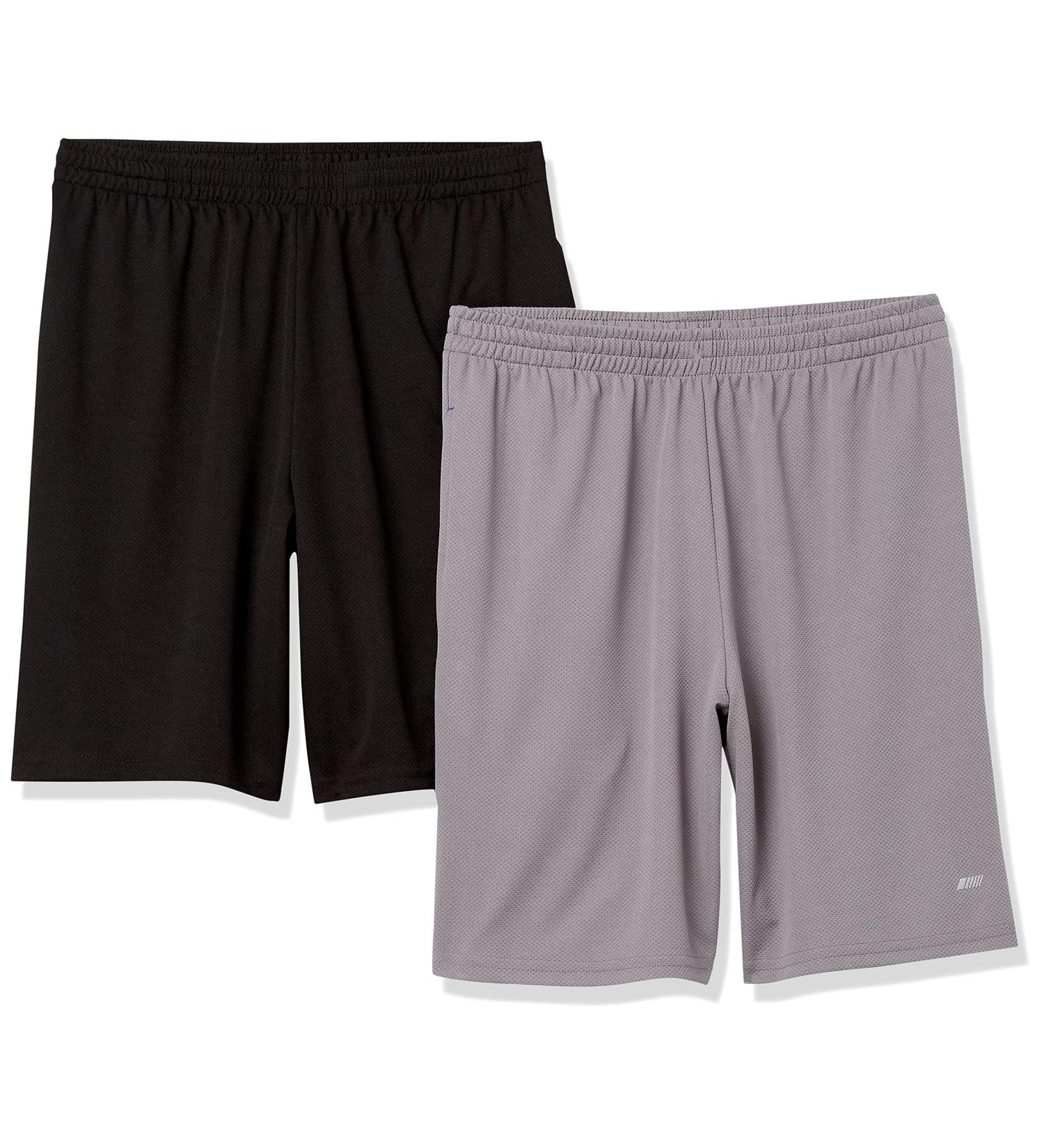Amazon Essentials Men's Loose Fit Performance Shorts - XL Gray/Black Big & Tall 2-Pack | Premium Comfort & Style - International Shipping Available - Buy Online on GoSupps.com