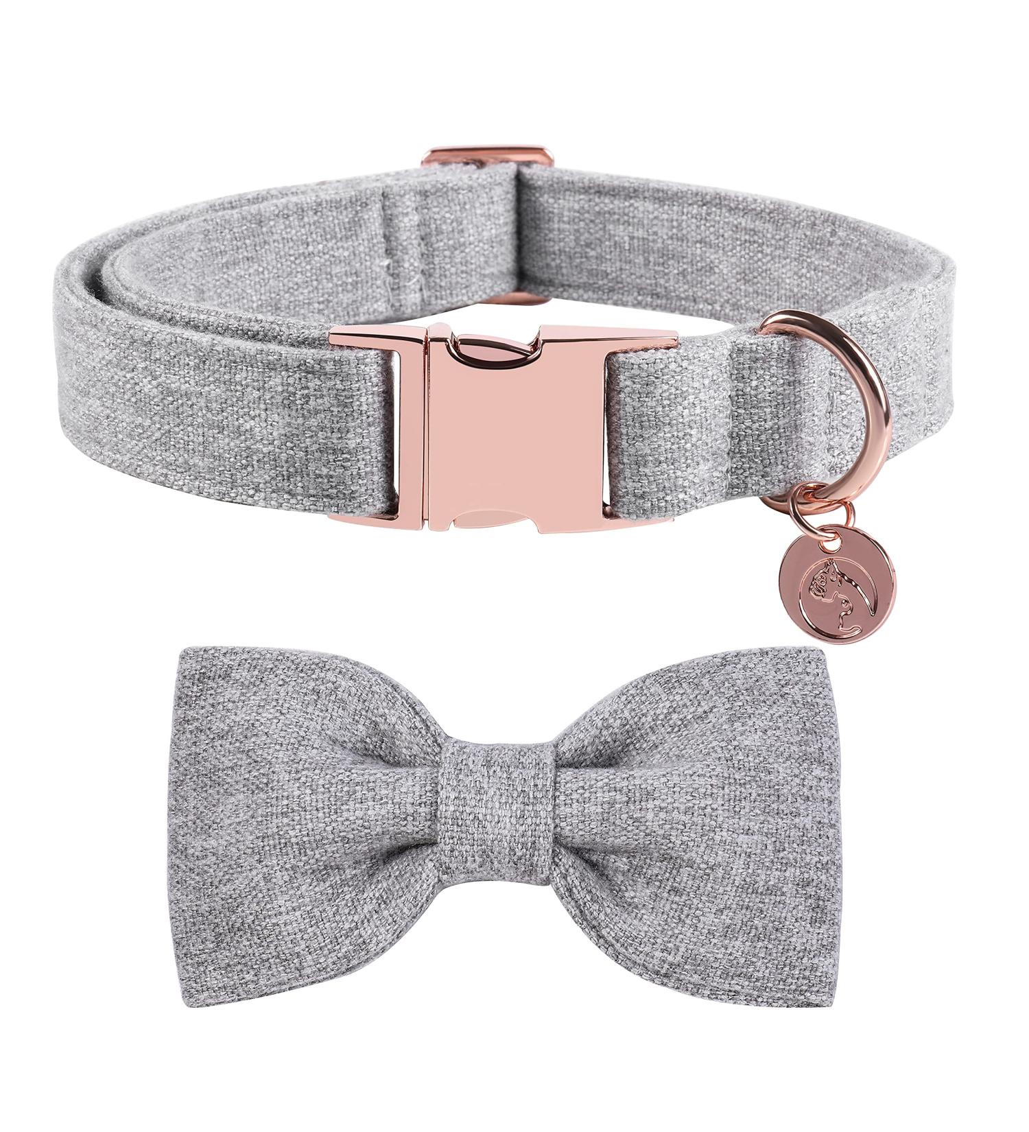 Dogwong Adjustable Dog Collar with Removable Fly Gray | Comfortable Pet Collar for Small & Medium Dogs | Perfect Gift for Girls - Pack of 1 - Buy Online on GoSupps.com
