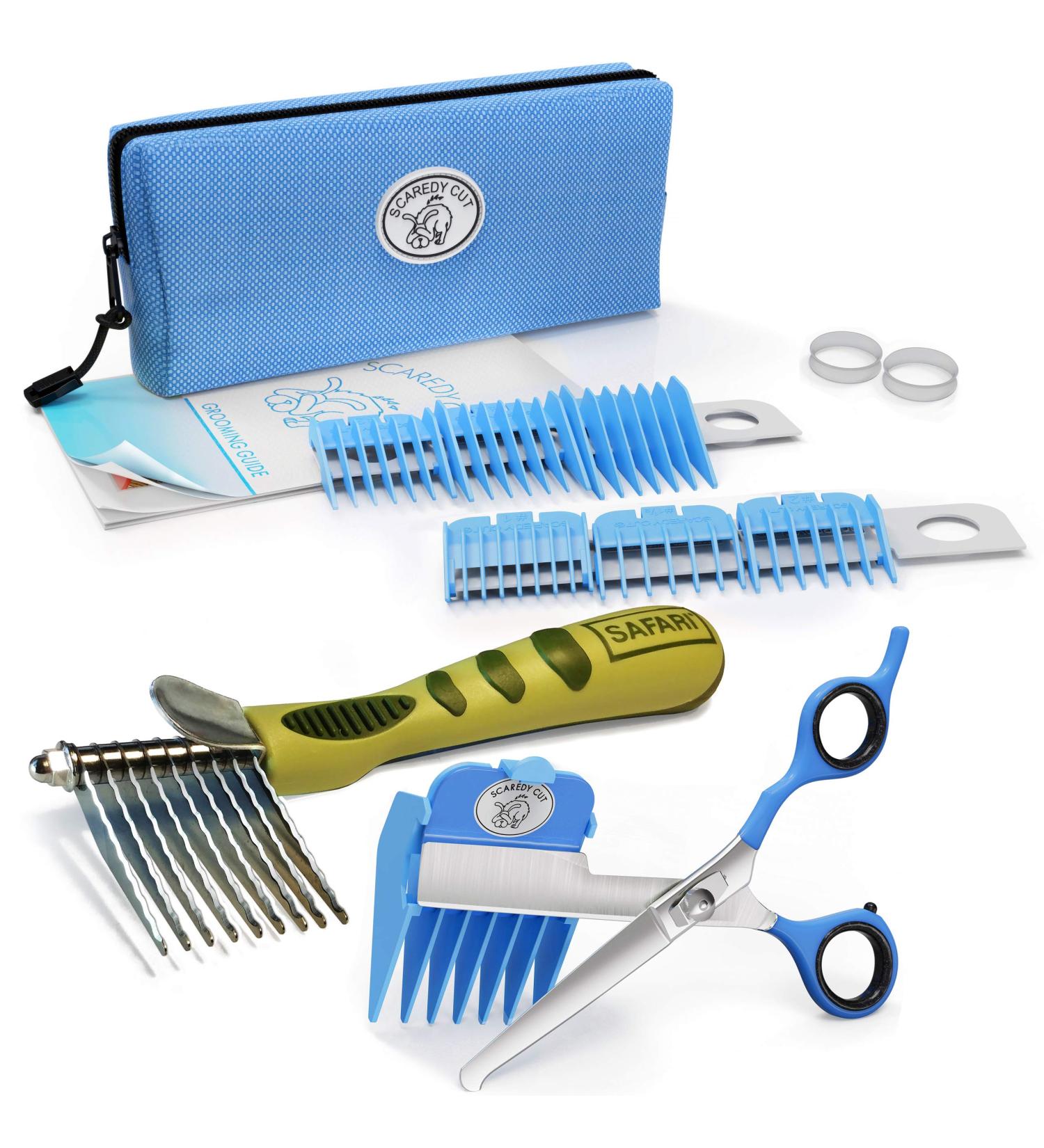 Scaredy Cut Silent Home Pet Grooming Kit - No Buzz Clipper + Dematting Comb (Blue, Right-Handed) - Buy Online on GoSupps.com