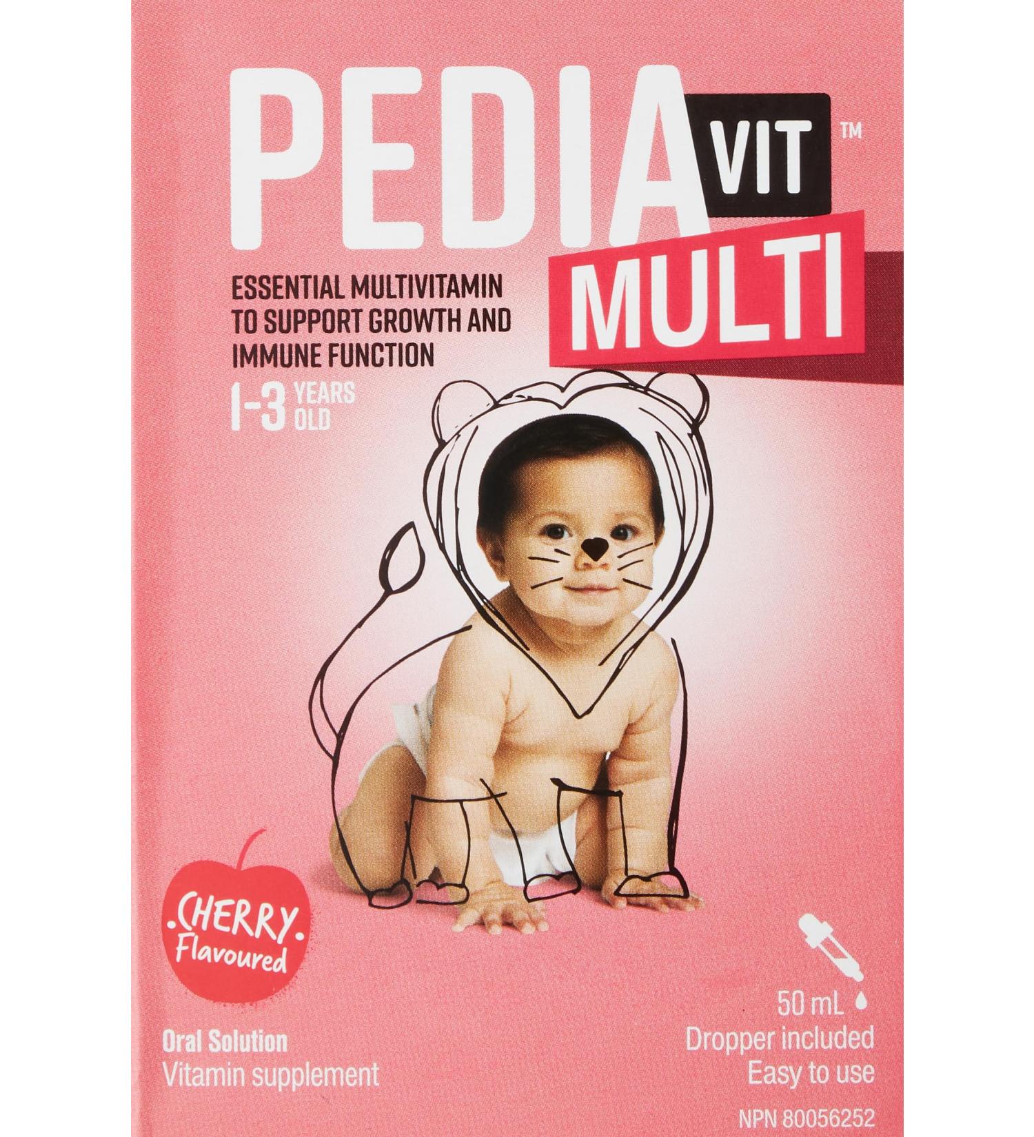 PediaVit Liquid Multi with Vitamins A D & C | Ideal for Children 1-3 Years | Essential Multivitamin to Support Growth and Immune Function | Oral Solution 50mL - Buy Online on GoSupps.com