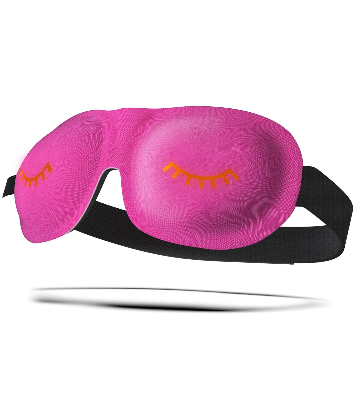 Smug Sleep Mask for Men & Women | 100% Darkening | 3D Design | Fits Extended Eyelashes | Velcro Fastener | Wink Pink - Buy Online on GoSupps.com