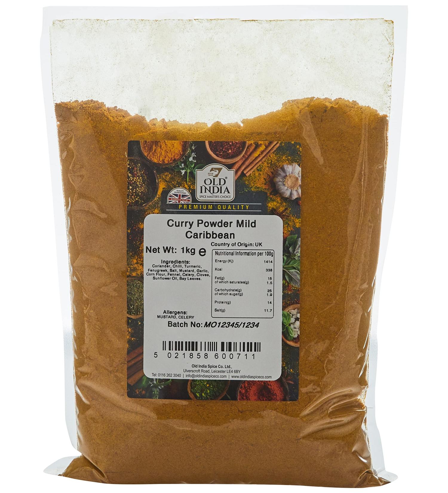 Old India Curry Powder Mild Caribbean 1kg - Authentic Blend for Exotic Flavors - Buy Online on GoSupps.com