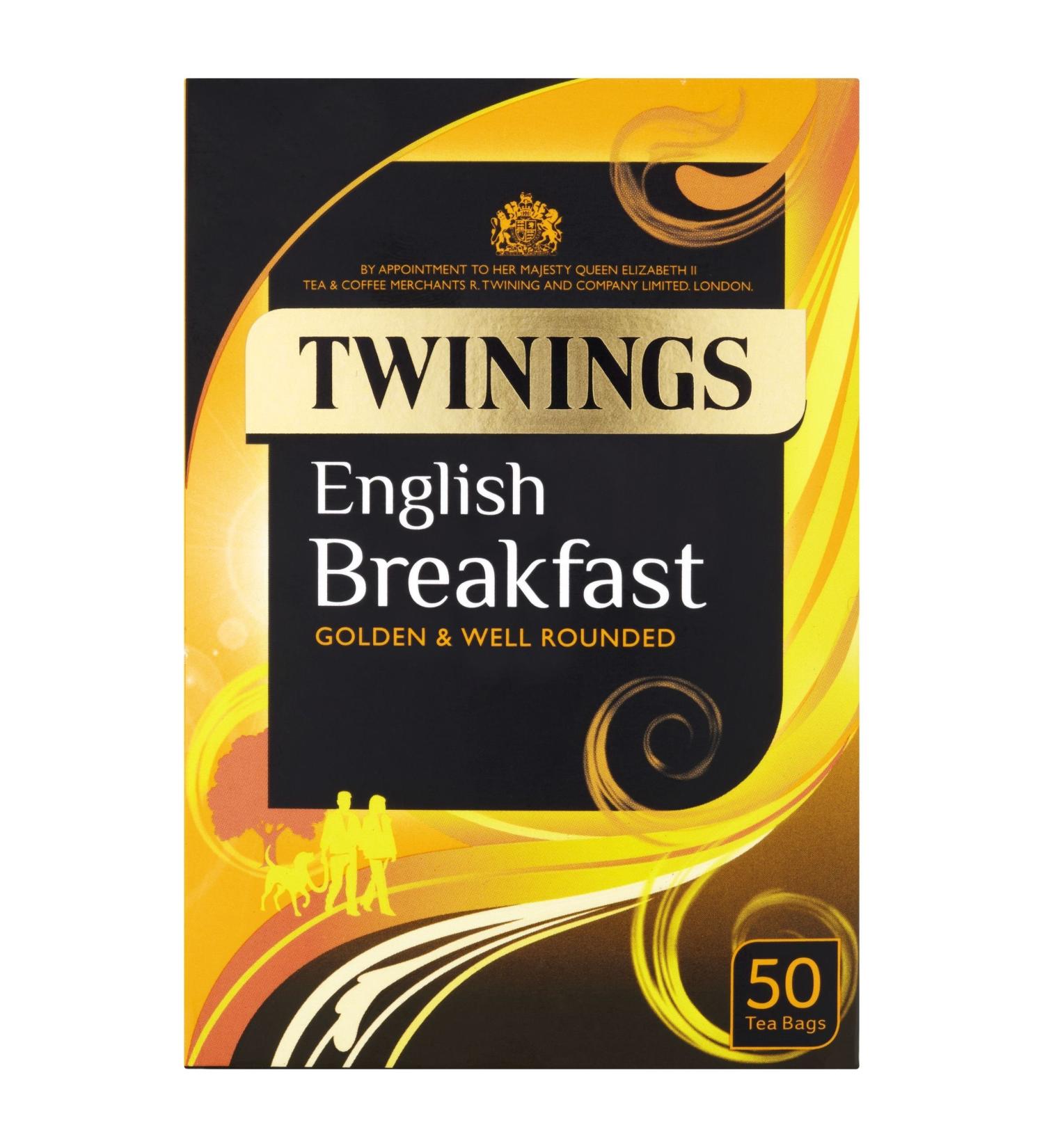 Twinings English Breakfast Tea Bags - 50 Count (125g) | Classic Black Tea Blend - Buy Online on GoSupps.com