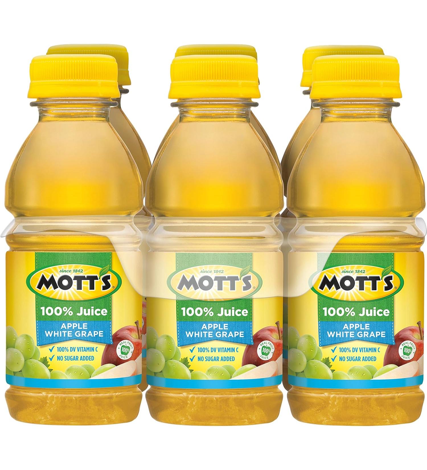 Mott's 100% Apple White Grape Juice 8 Fl Oz (Pack of 6) - Buy Online on GoSupps.com
