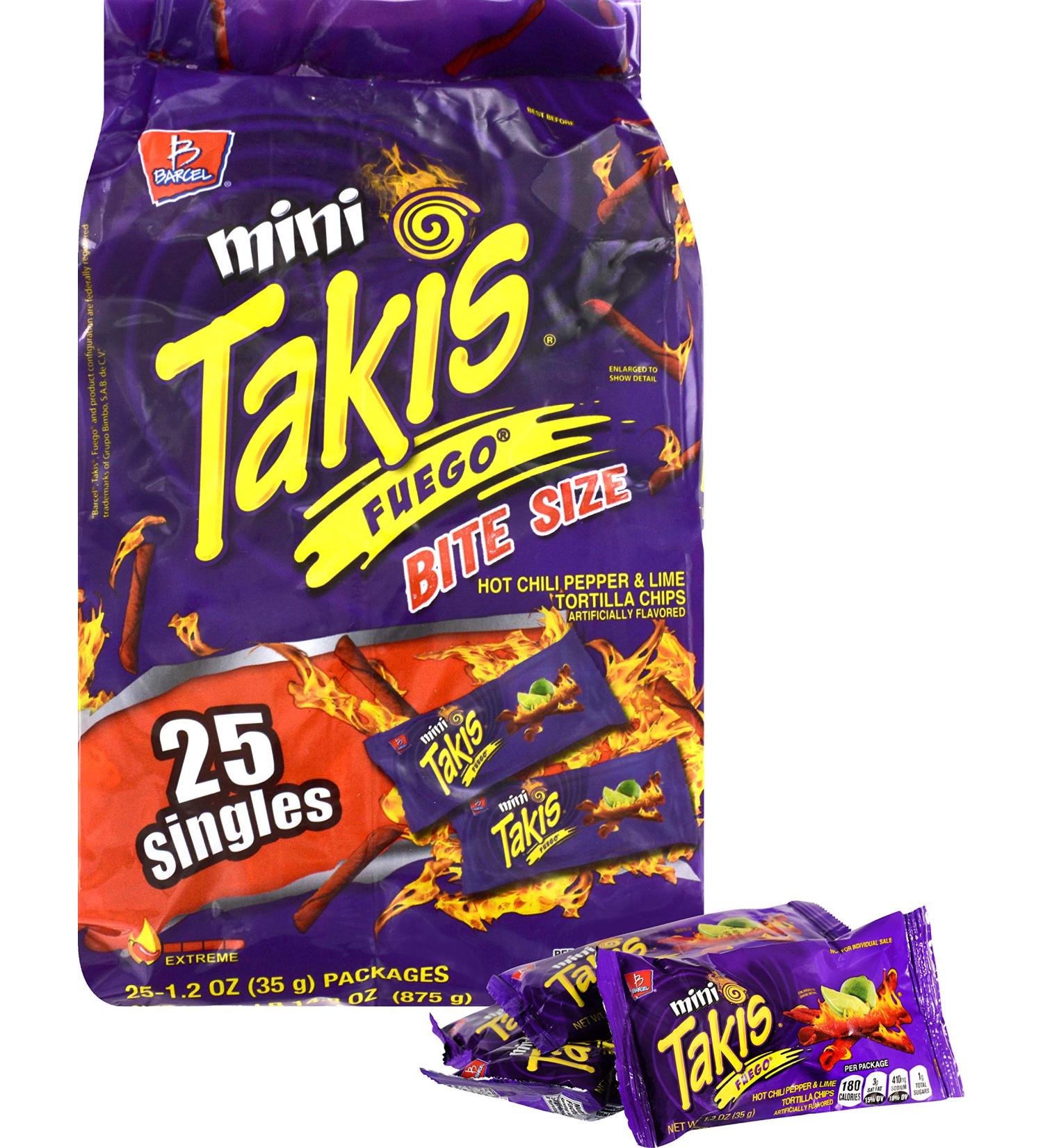 Barcel Takis Mini Fuego 25 Count (1.2 oz) - Spicy Chips Variety Pack - Buy Online on GoSupps.com