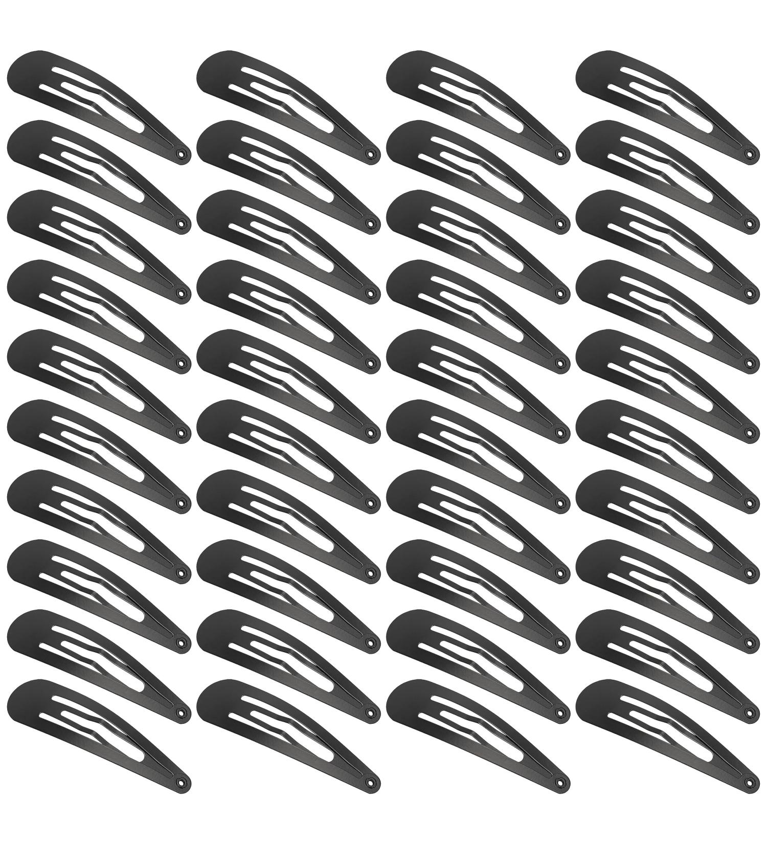 XCZYN 40 Pcs Snap Hair Clips Matte Finish Black Color Anti-slip Snap Clip Hair Accessories Metal Barrettes for Women Little Girls Lady Hair Styling (40 Pieces Black) 1 count (Pack of 40) Black - Buy Online on GoSupps.com