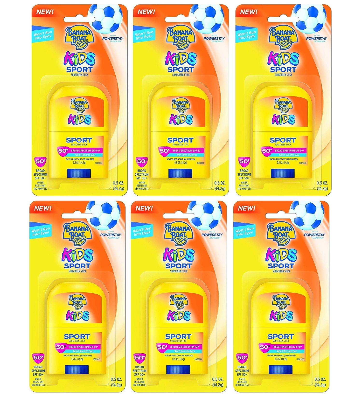 Banana Boat SPF 50+ Kids Sport Stick 0.5oz (14ml) - Pack of 6 - Buy Online on GoSupps.com