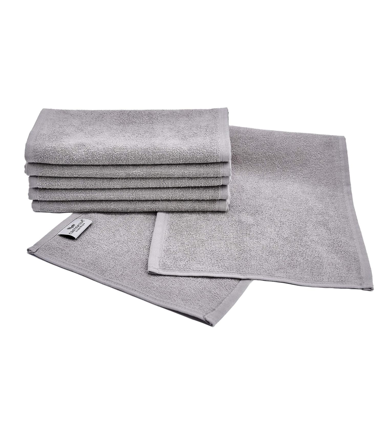 Carenesse 6-Pack Gray Shaved Towels 22x70 cm | Premium 100% Cotton Eco-Friendly Shaver Towels for Studios | Hygienic & Suction-Strong Quality - Buy Online on GoSupps.com