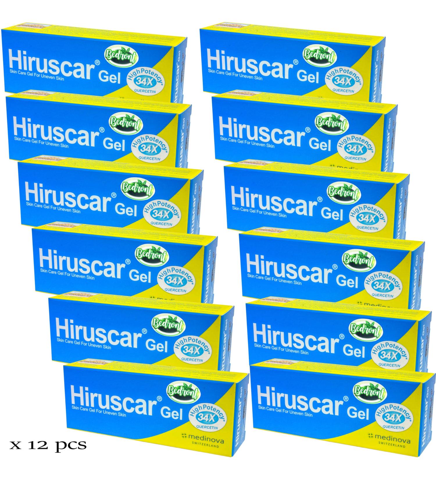 12 Pcs. (12 x 3 Grams) of Hiruscar Gel for Uneven Skin Scar and Keloid Care