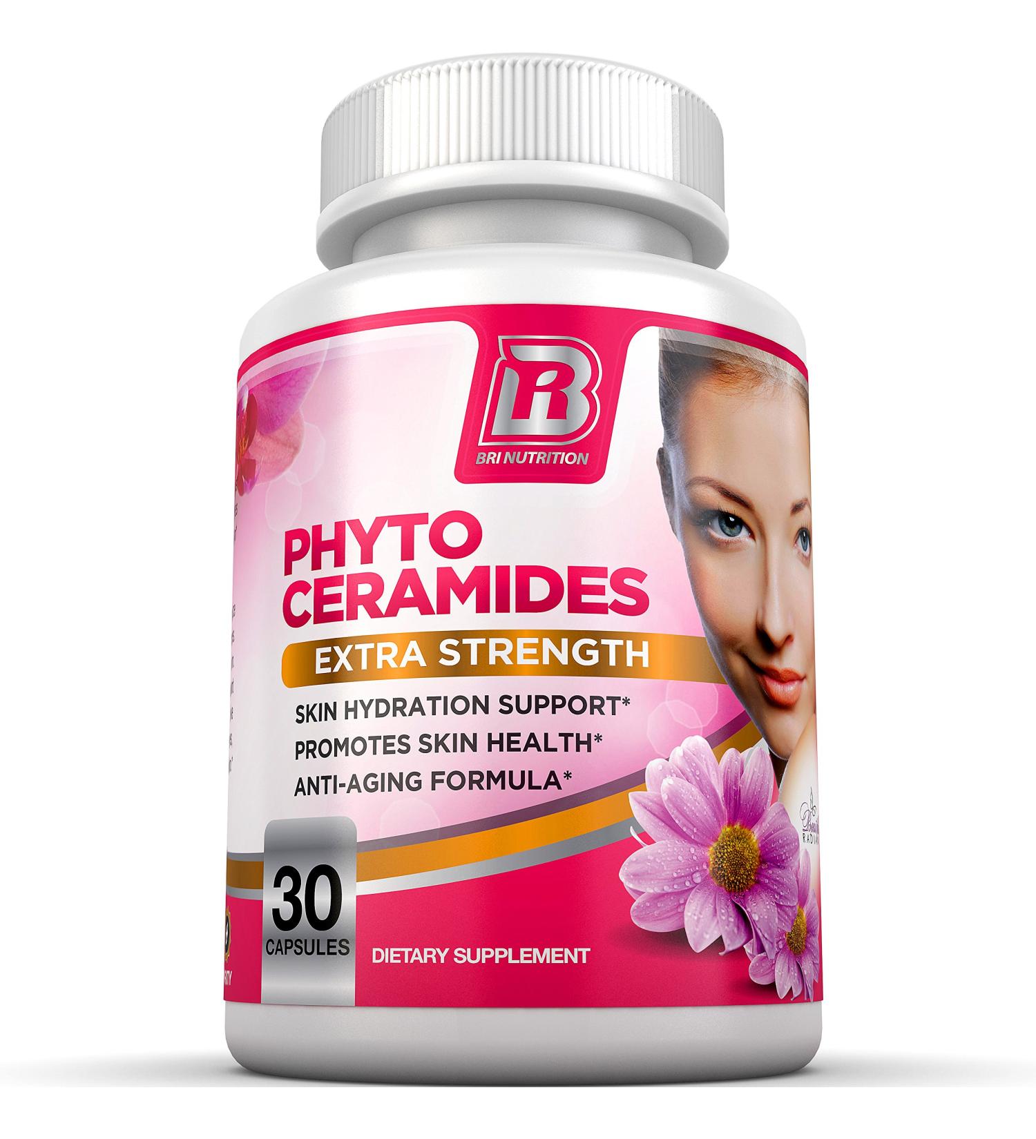 BRI Nutrition Phytoceramides - Skin & Hair Vitamins for Collagen Boost - Anti-Aging Formula with Vitamins A, C, D, E - 30 Count - Buy Online on GoSupps.com