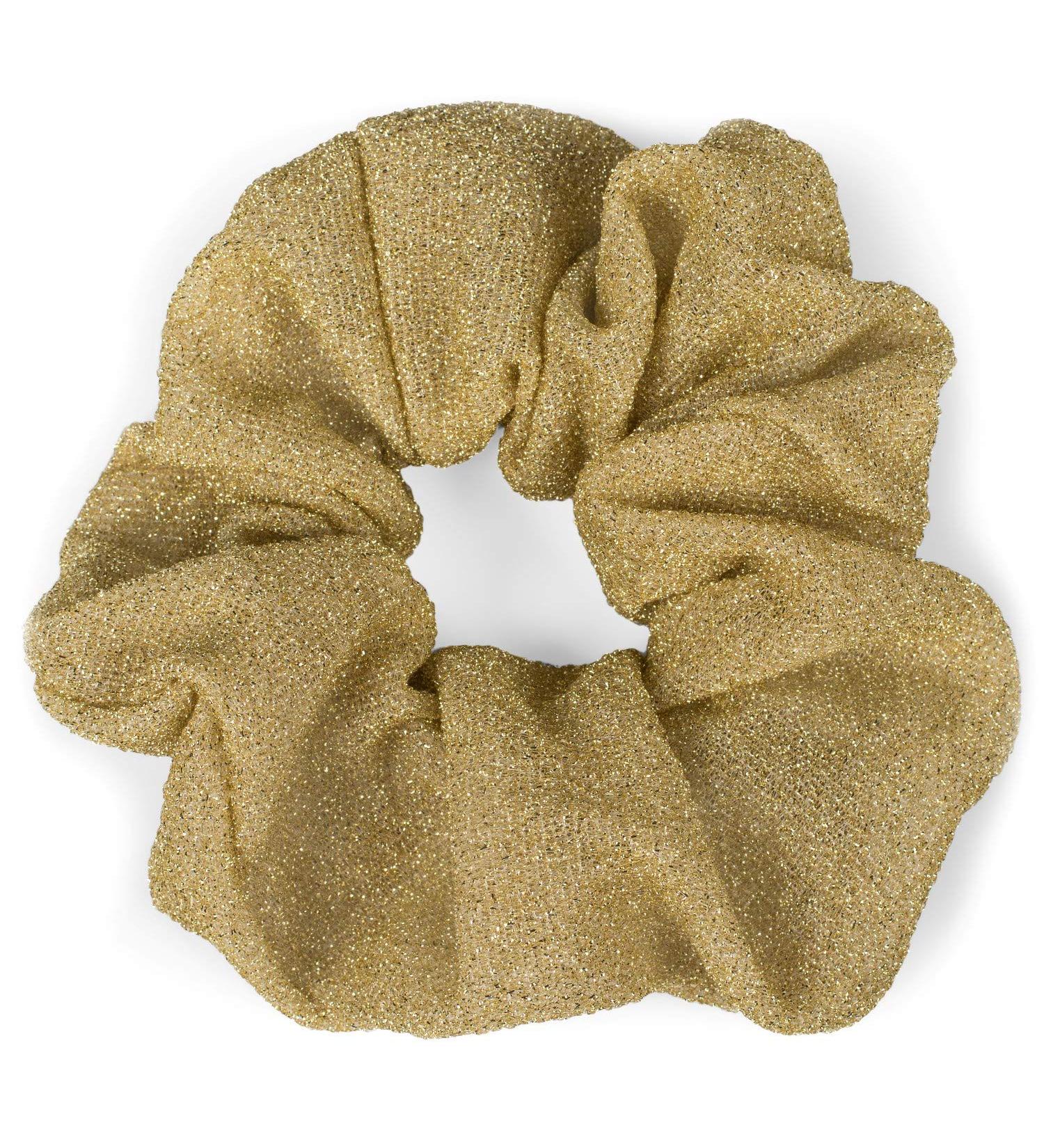 Buy styleBREAKER Ladies Glitter XXL Retro Hair Tie - Gold Elastic Scrunchie Ponytail Holder - Buy Online on GoSupps.com