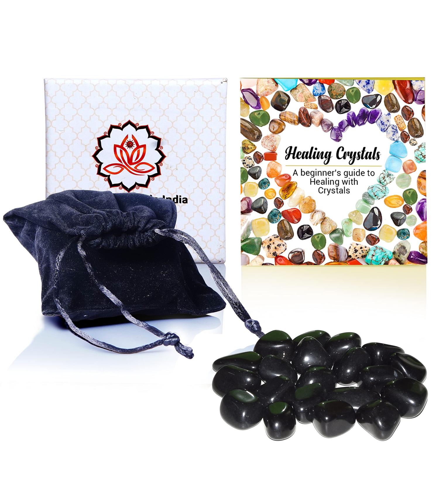 Black Tourmaline Healing Crystals for Beginners - Genuine Healing Stones for Witchcraft - 20 Tumbled Black Tourmaline Crystals - Buy Online on GoSupps.com