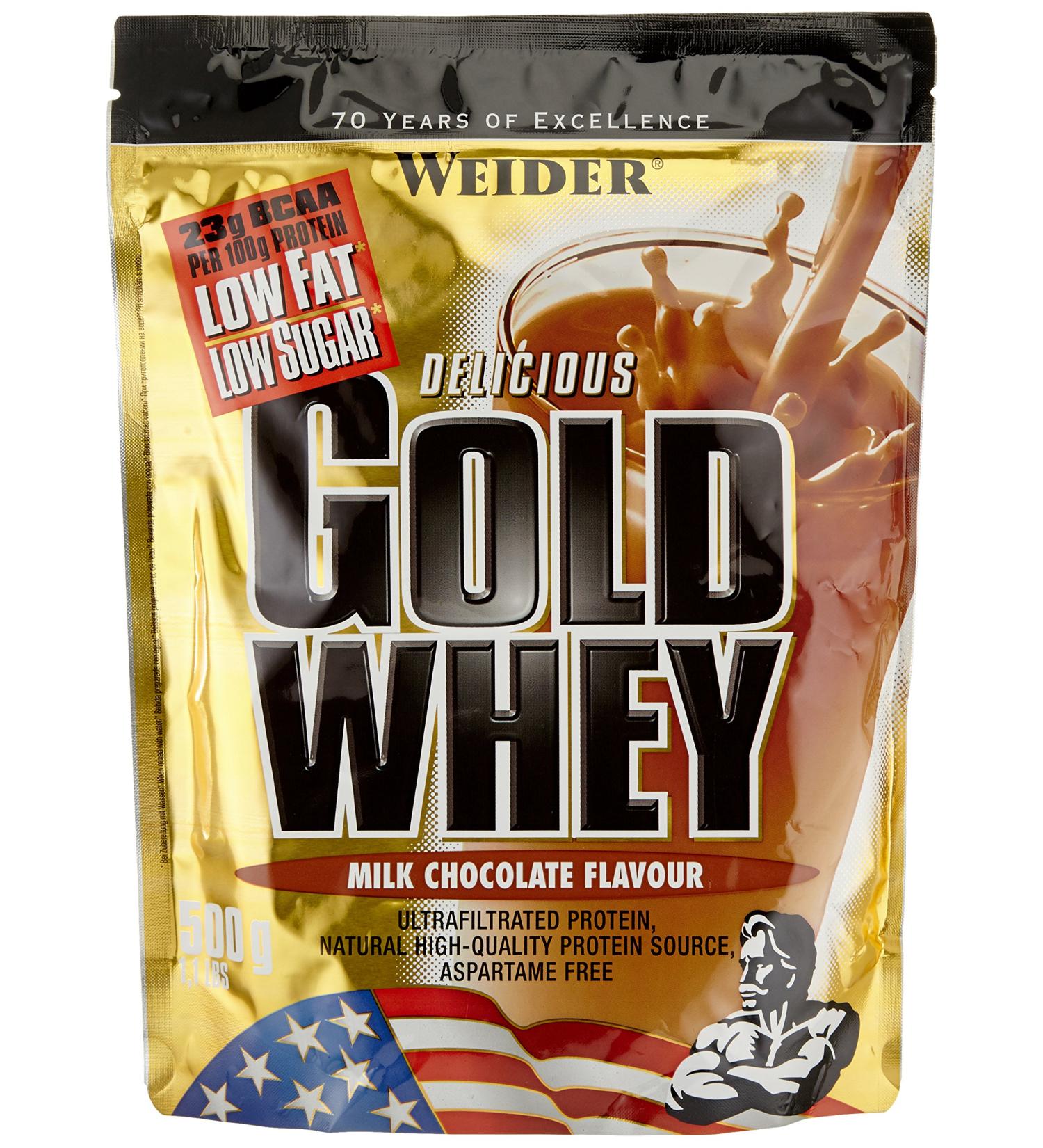 Weider Gold Whey Protein Double Pack (2 x 500g) - Chocolate Flavor | High-Quality Protein Powder | 1 kg Pack for Optimal Fitness - Buy Online on GoSupps.com