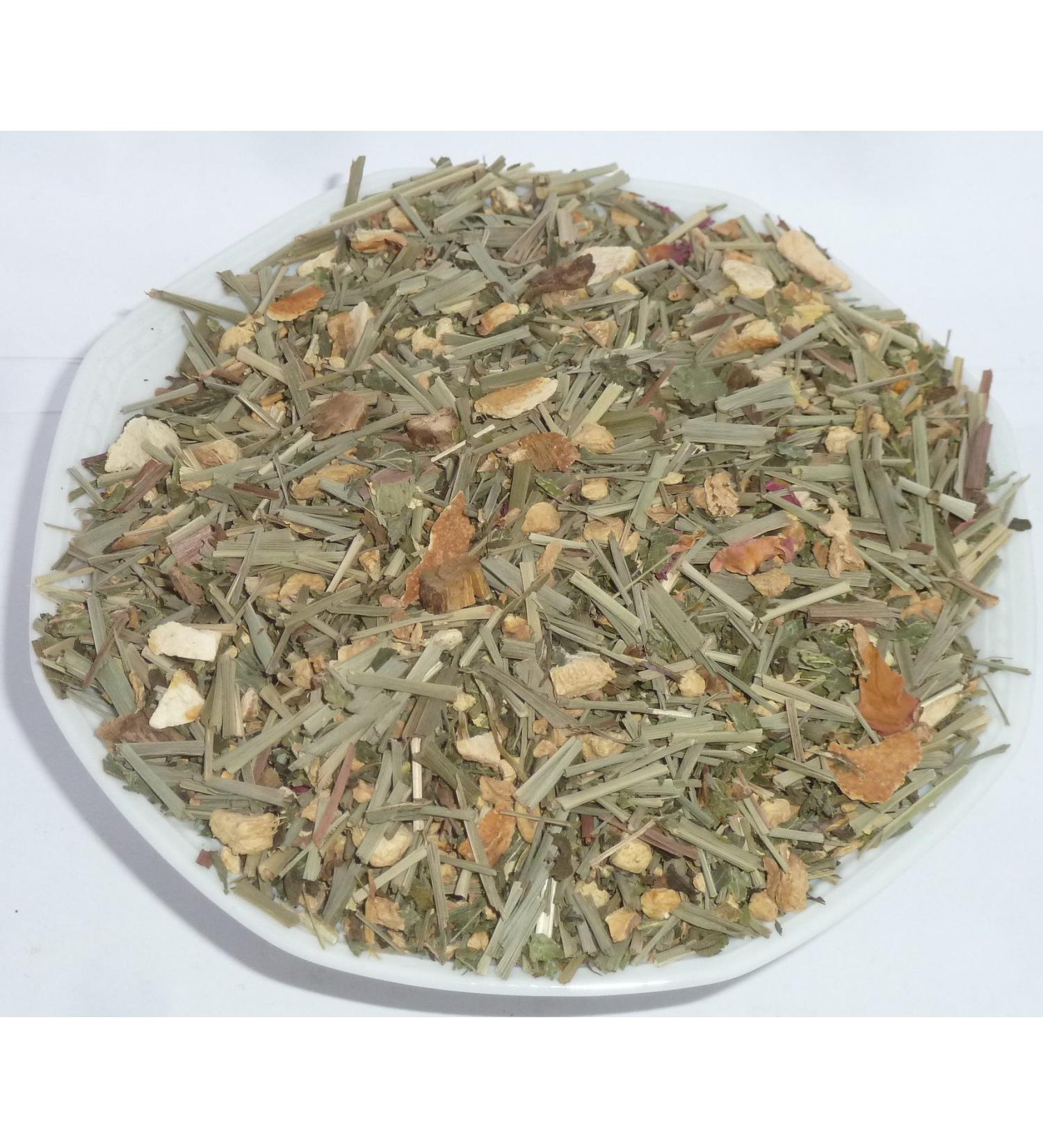 100g Ginger Lemon Fresh Loose Leaf herbal tea naturally pure without additives in a resealable bag - Buy Online on GoSupps.com