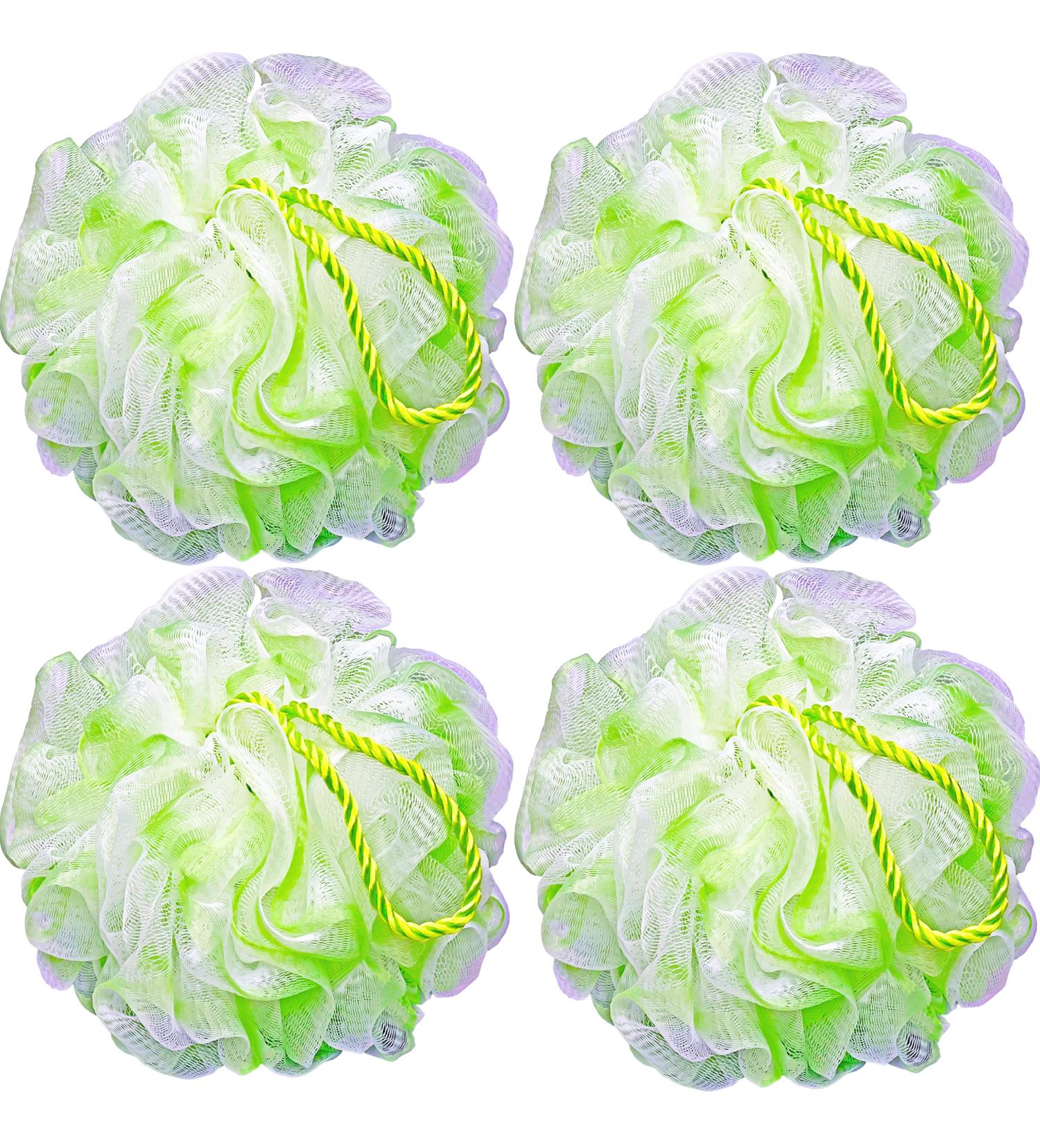 Bath Sponge Shower Loofah Balls 75g/PCS Set of 4 - Men Women Body Wash - Flower Color - Buy Online on GoSupps.com