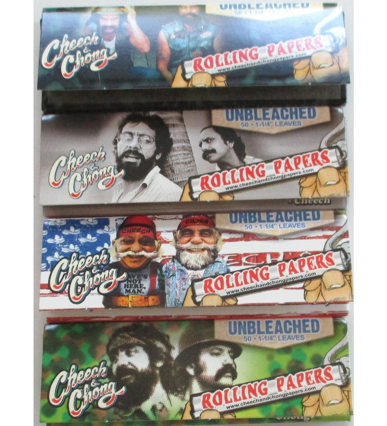 Cheech & Chong Unbleached Rolling Papers 1 1/4 Size 4 Pack