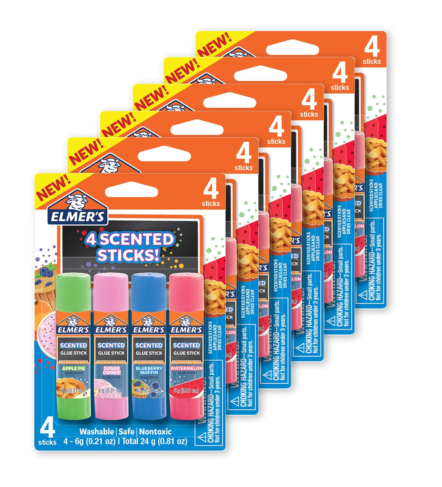 Elmer s Scented Glue Sticks Washable Clear Assorted Scents 6 Grams 6 Packs of 4 (24 Total Count) 24 Count Dessert Scented - Buy Online on GoSupps.com
