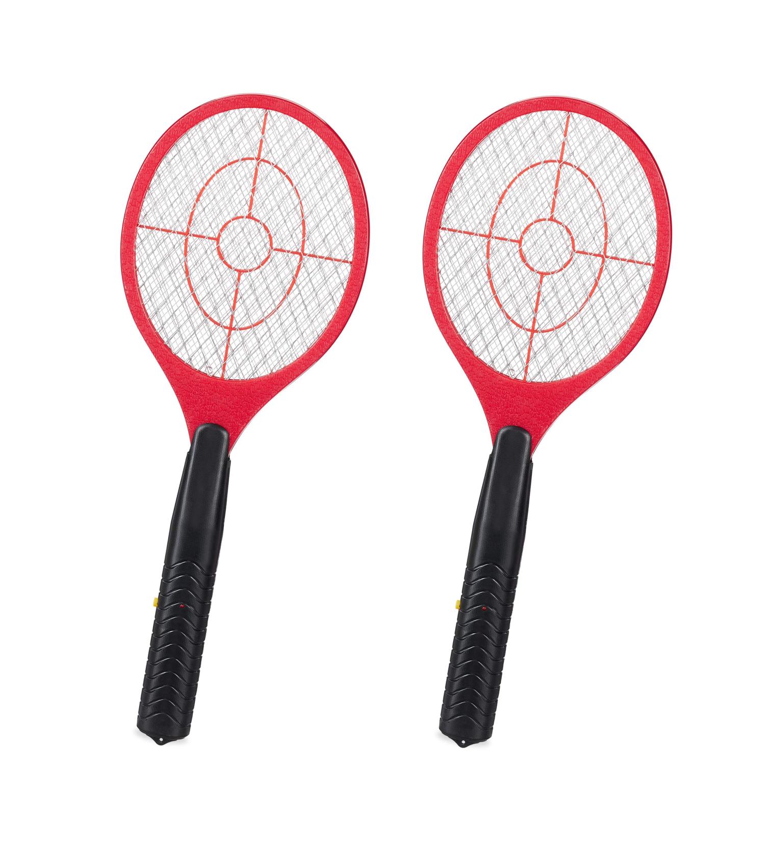 2-Pack Electric Fly Swatter - Chemical-Free Fly Killer for Flies Midges & Mosquitoes - Red - Buy Online on GoSupps.com