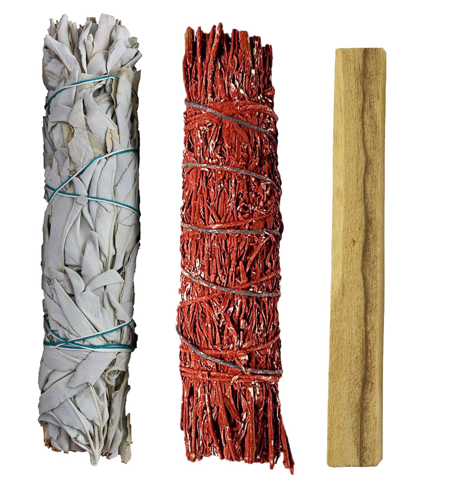 Activate White Sage Pack Bundle - 4 Inches Smudge Sticks Home Spiritual Cleansing Meditation Relaxation Aromatherapy Healing Energy Rituals - Premium California White (Trinity Pack) - Buy Online on GoSupps.com