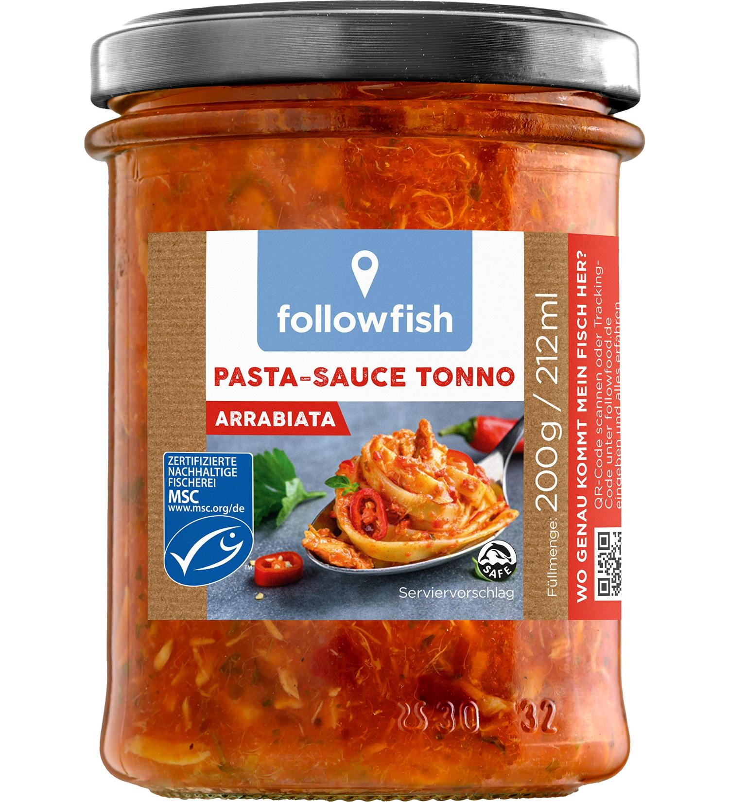 Followfish MSC Pasta Sauce Tonno Arrabiata - 200g | Premium Quality Italian Sauce | International Shipping - Buy Online on GoSupps.com
