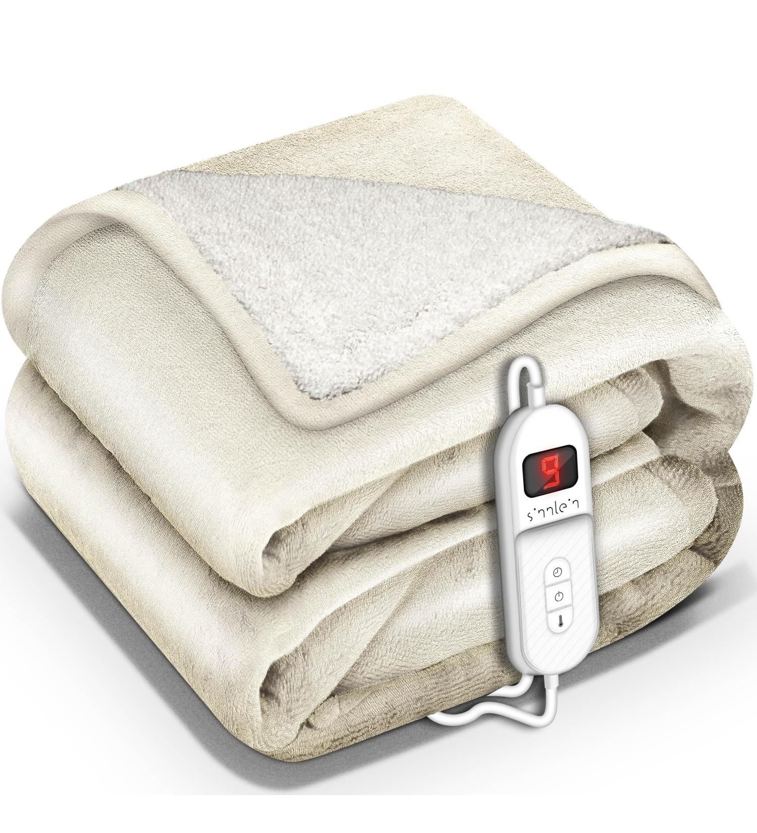 Sinnlein Electric Heating Ceiling 180x130cm - T V S d GS Checked | 9 Temperature Levels | Cuddly Blanket for Bed & Sofa | Automatic Switch-Off & Digital Timer - Buy Online on GoSupps.com