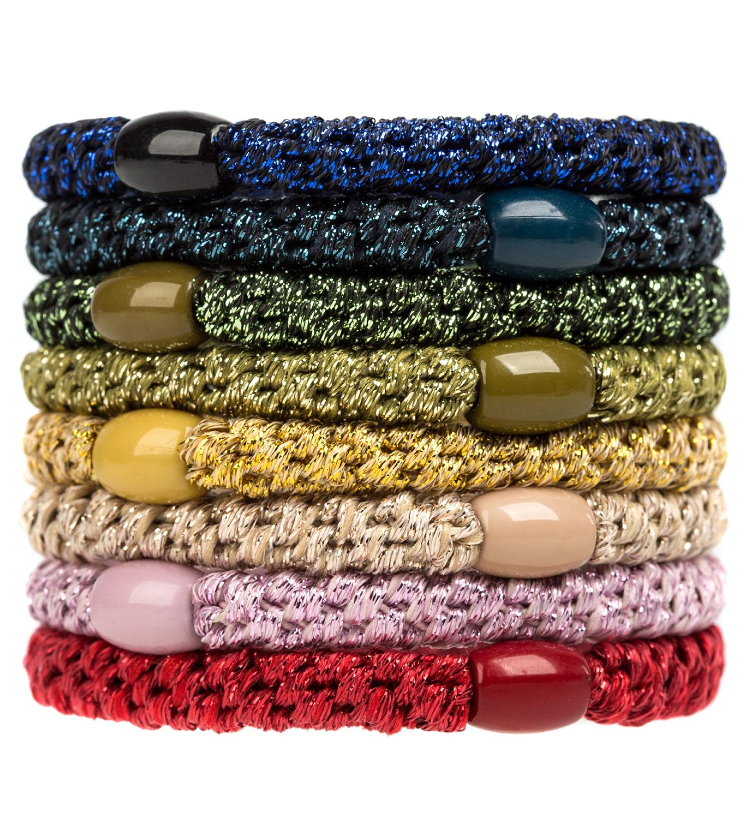 AXEN 8PCS Elastic Hair Ties for Women & Girls - Soft Cotton Ponytail Holders for Thick & Curly Hair - Colorful & Durable - Buy Online on GoSupps.com