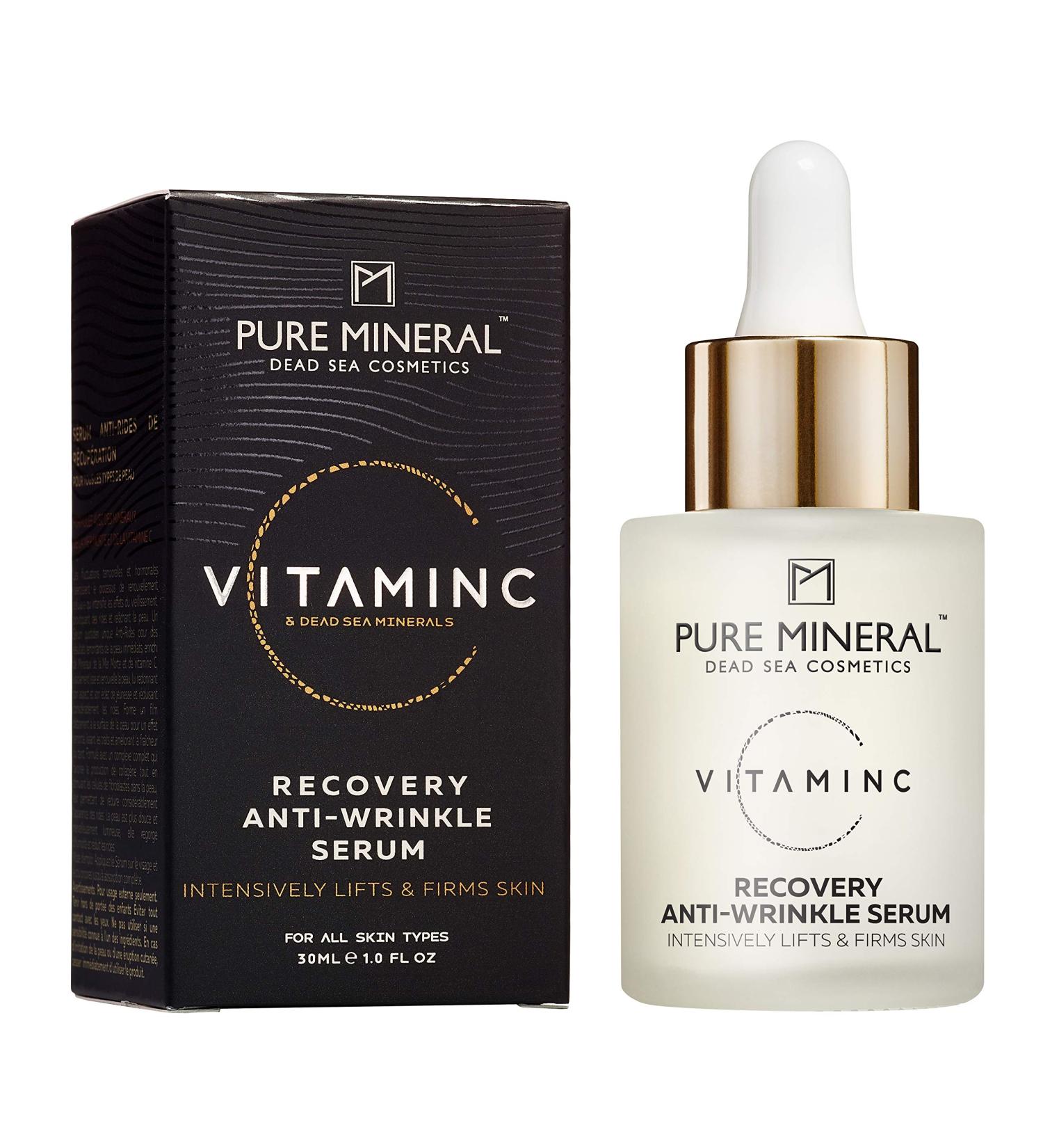 Pure Mineral Vitamin C anti-wrinkle serum with natural dead sea minerals to lift and tighten the skin