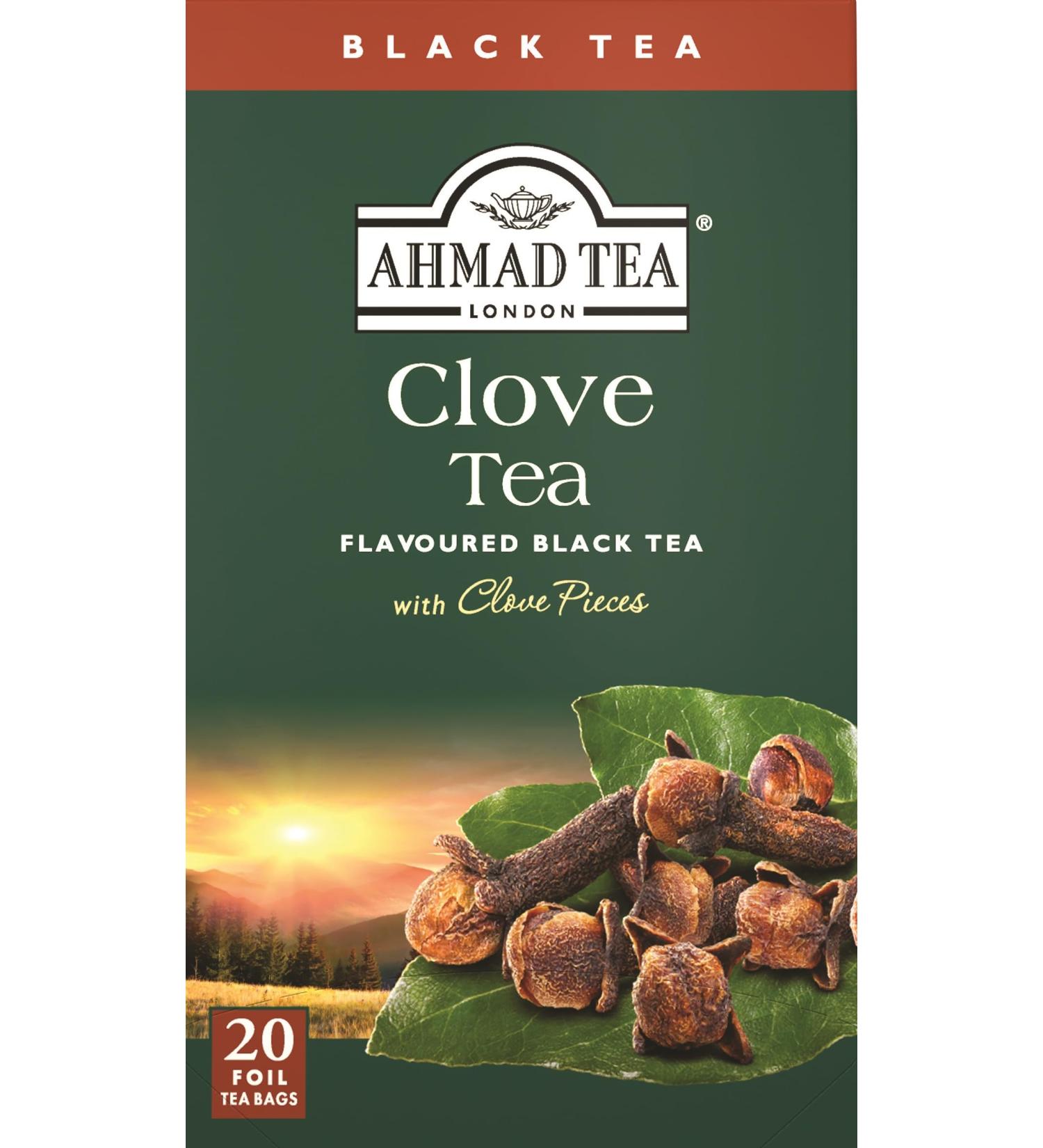 Ahmad Tea Clove Tea - Premium Black Tea with Cloves | 20 Individually Wrapped Aroma-Sealed Tea Bags (2g Each) - Enjoy Rich Flavor & Freshness - Buy Online on GoSupps.com
