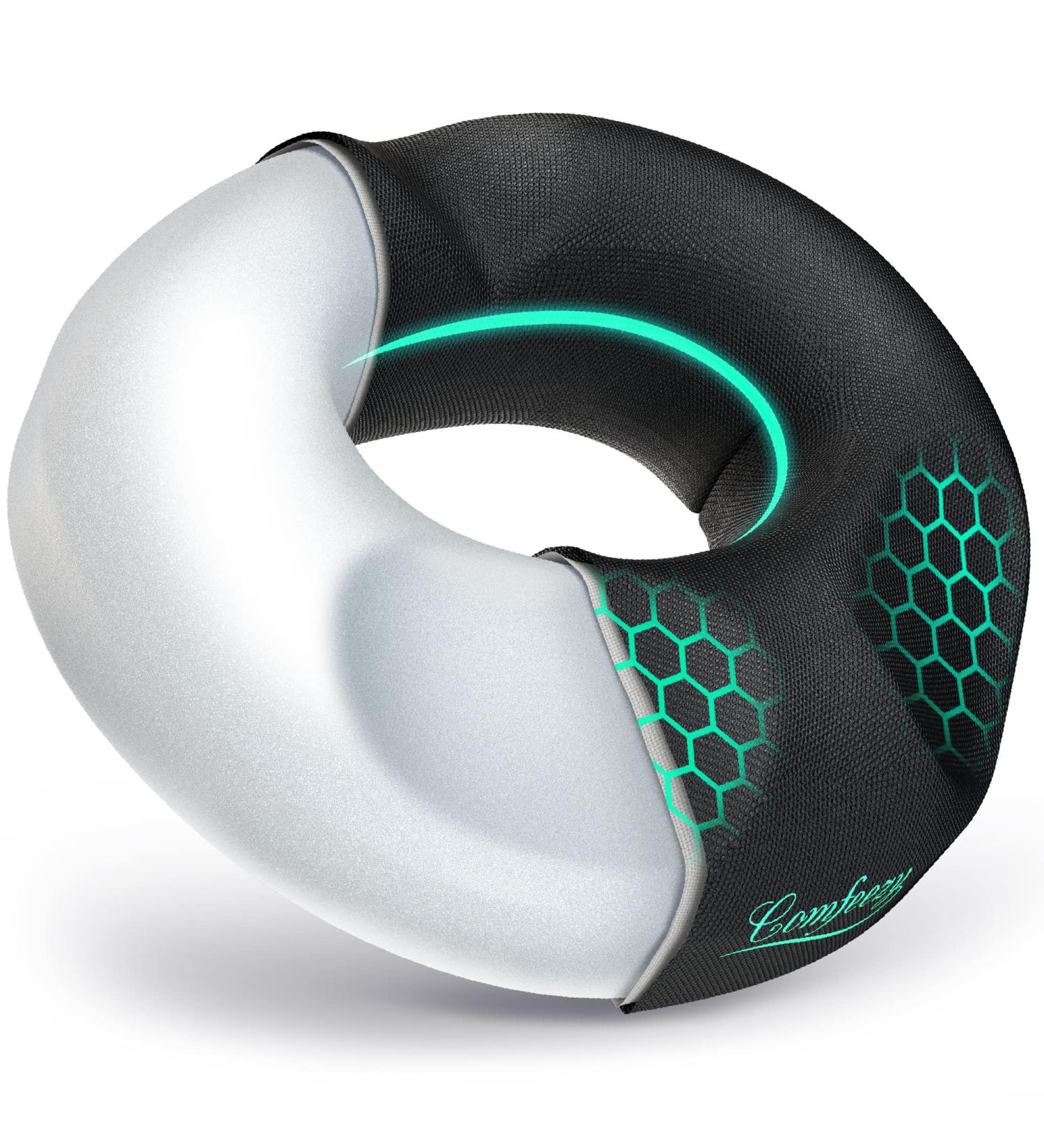 Patented Donut Pillow for Tailbone & Hemorrhoid Pain Relief - Memory Foam Seat Cushion for Pregnancy, Prostate, Post Surgery & Sciatica - Black - Buy Online on GoSupps.com
