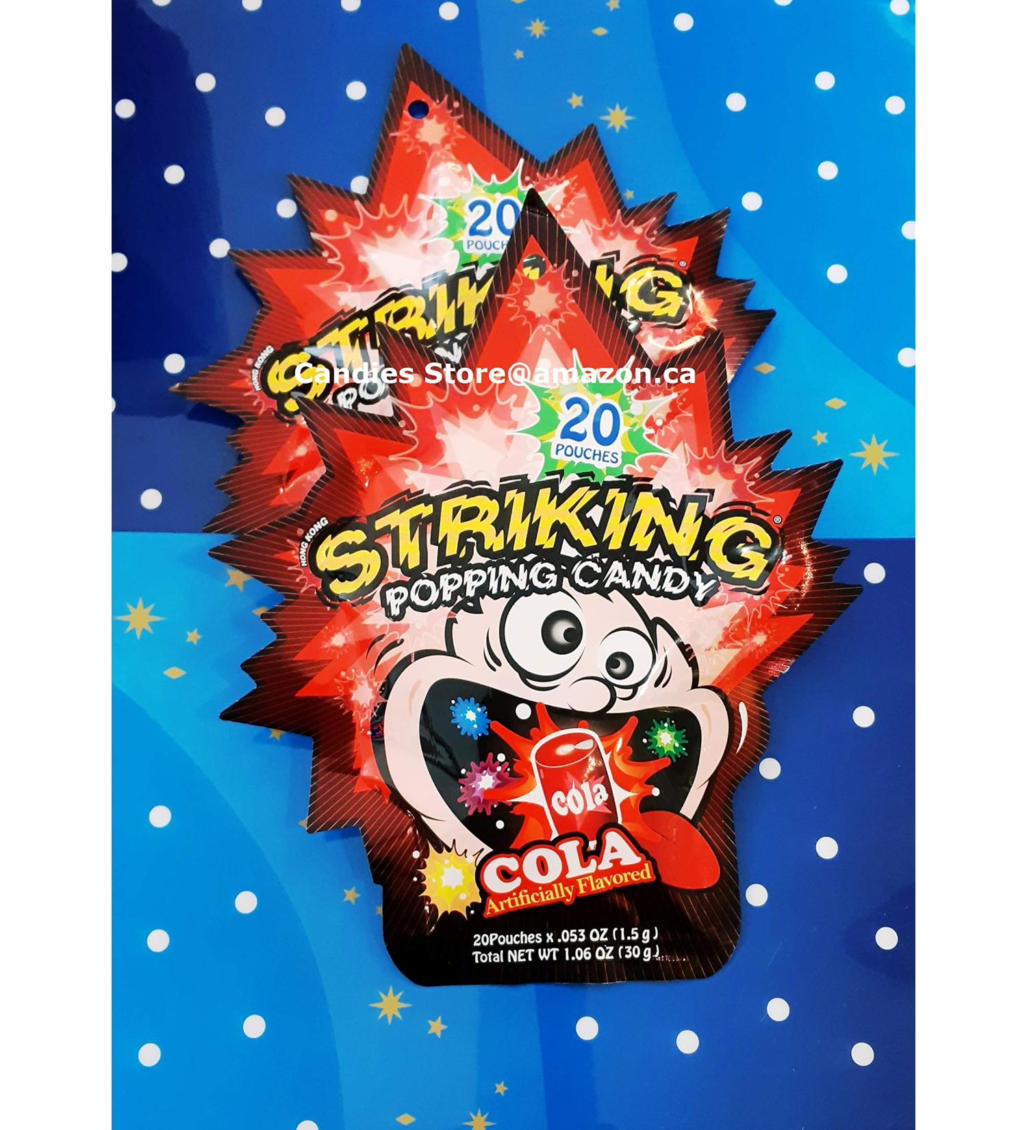 STRIKING Cola Popping Candy (Pop Rock) - 20 Pouches per Pack (2 Packs) - Buy Online on GoSupps.com
