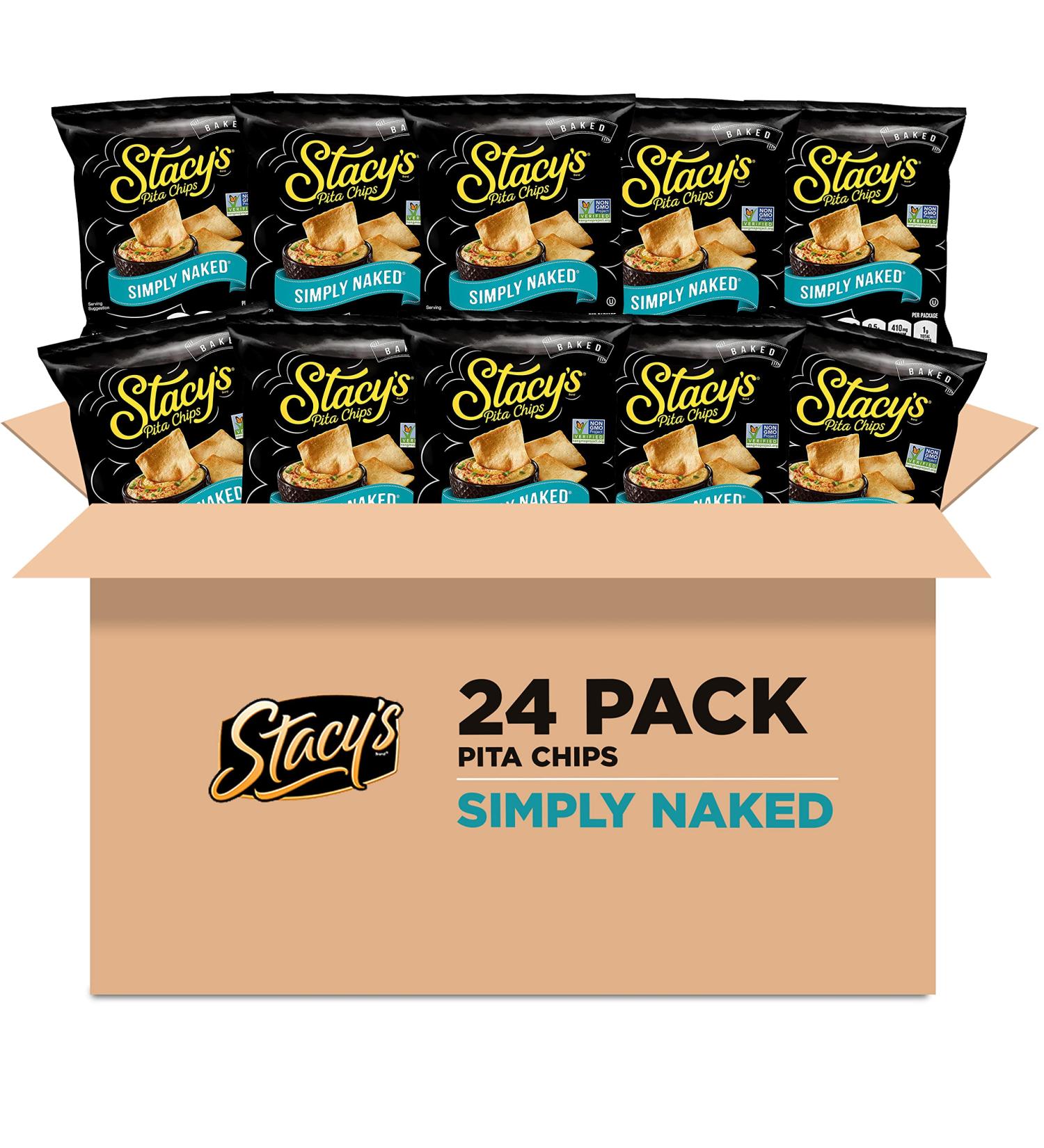 Stacy's Simply Naked Pita Chips 1.5 oz (Pack of 24) - Crunchy Snack Packs for Every Occasion - Buy Online on GoSupps.com