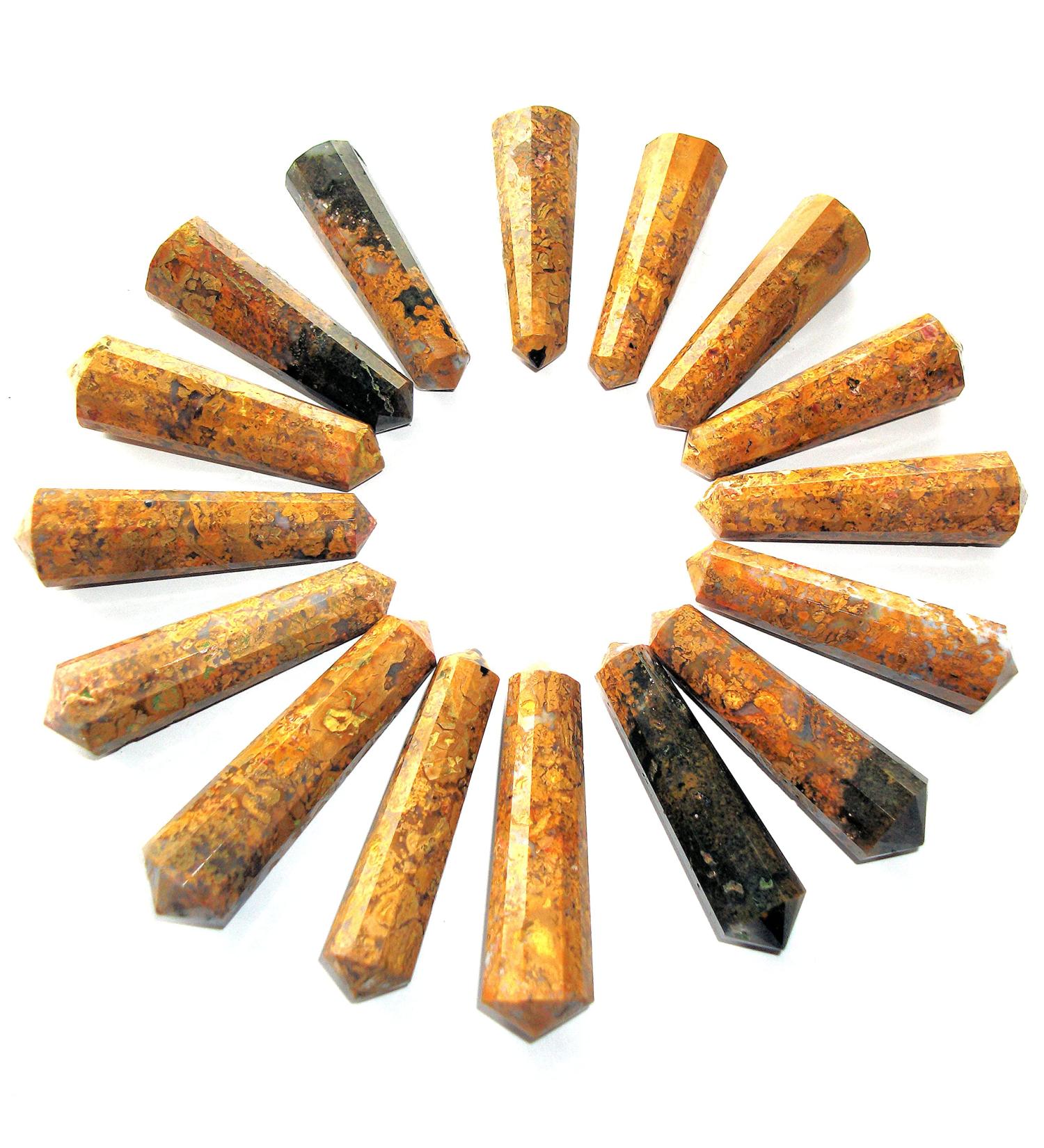 1 x 12 Cut DT Crystal Vogel Wand Point 40-60mm (Ocean Jasper)