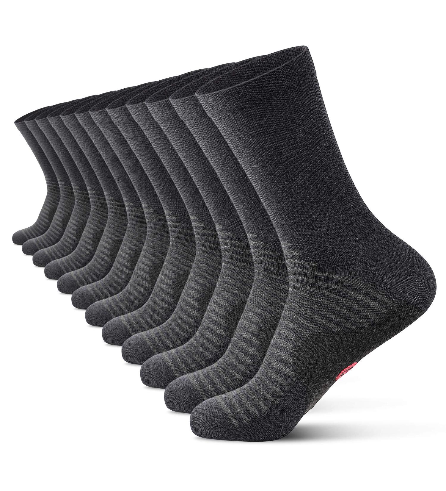 PAPLUS Compression Athletic Crew Socks (6 Pack) Black - Unisex Large-X-Large Size - Buy Online on GoSupps.com