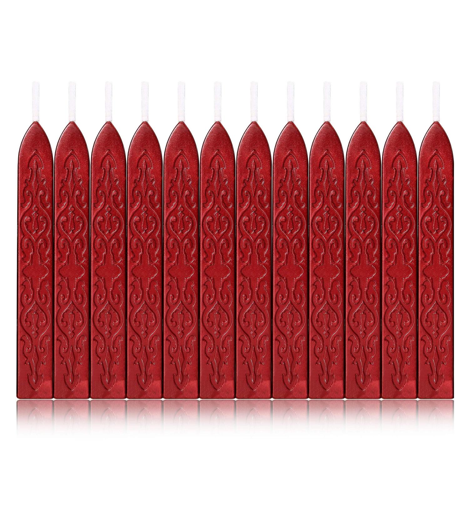 Yoption 12 Pcs Metallic Red Sealing Wax Sticks with Wicks for Wax Seal Stamp - Buy Online on GoSupps.com