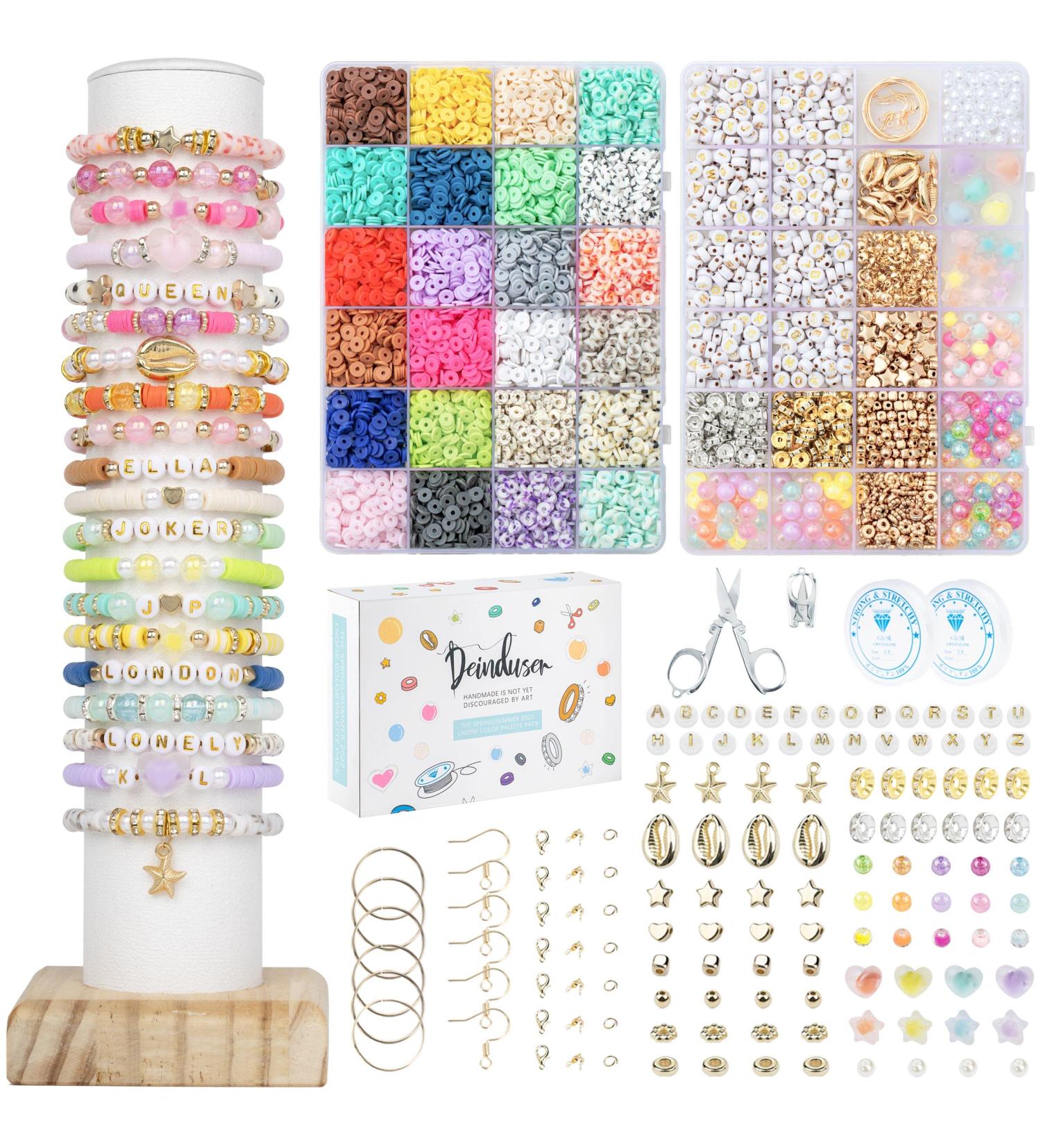 Polymer Clay Beads Bracelet Making Kit - 24 Colors Heishi Disc Beads - Jewelry Making with Gift Pack for Girls - Buy Online on GoSupps.com